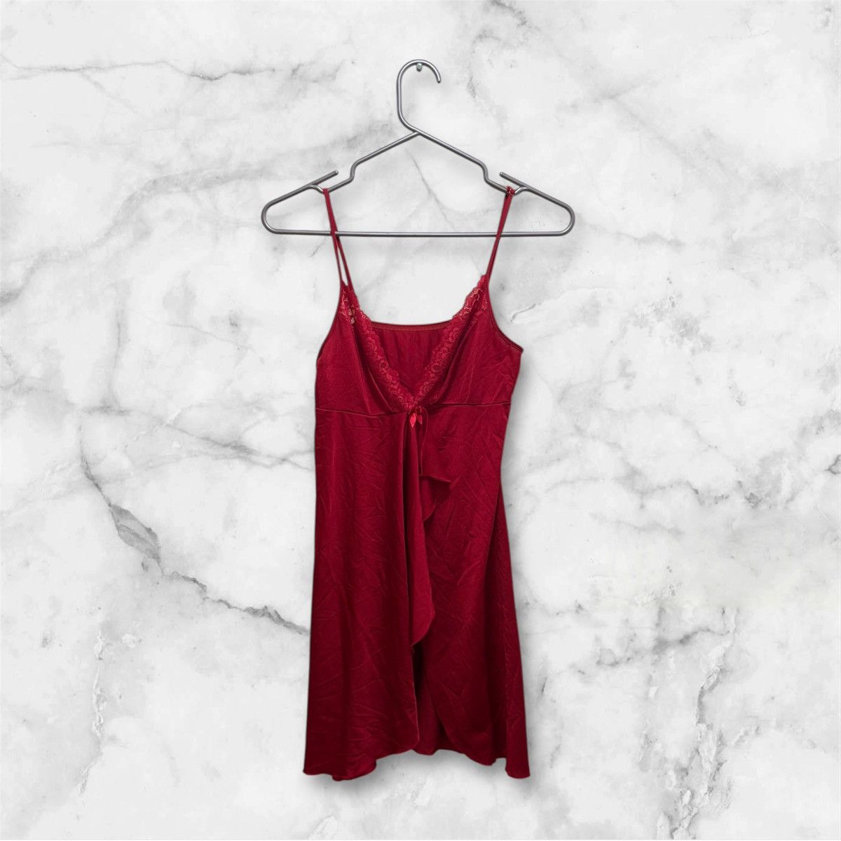 Vintage Vintage 90s Sorella Red Sexy Lingerie Nightgown Mini Dress Size S / US 4 / IT 40 - 1 Thumbnail