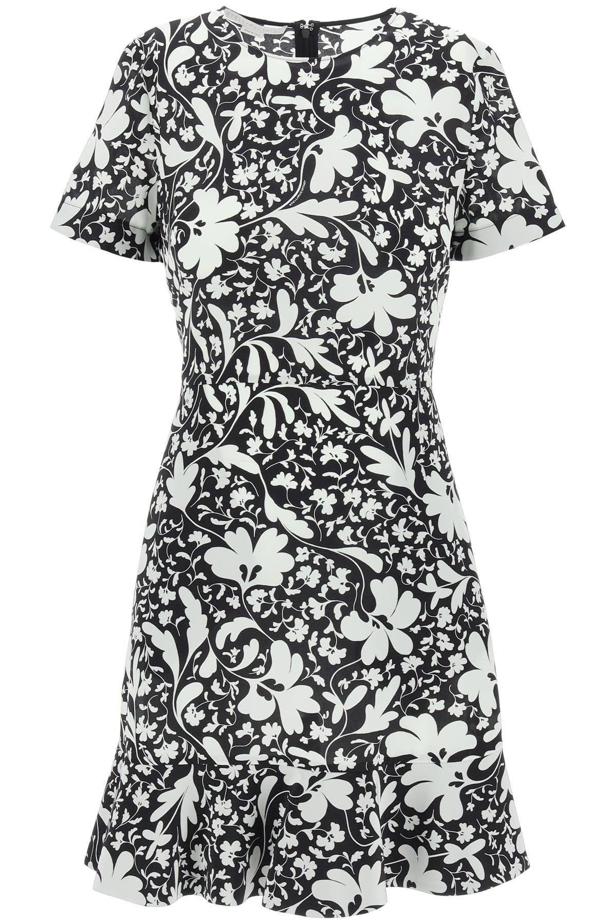 image of Stella Mccartney Floral Silk Mini Dress By Stella Iconic Floral Size Eu 38 For Women in Nero