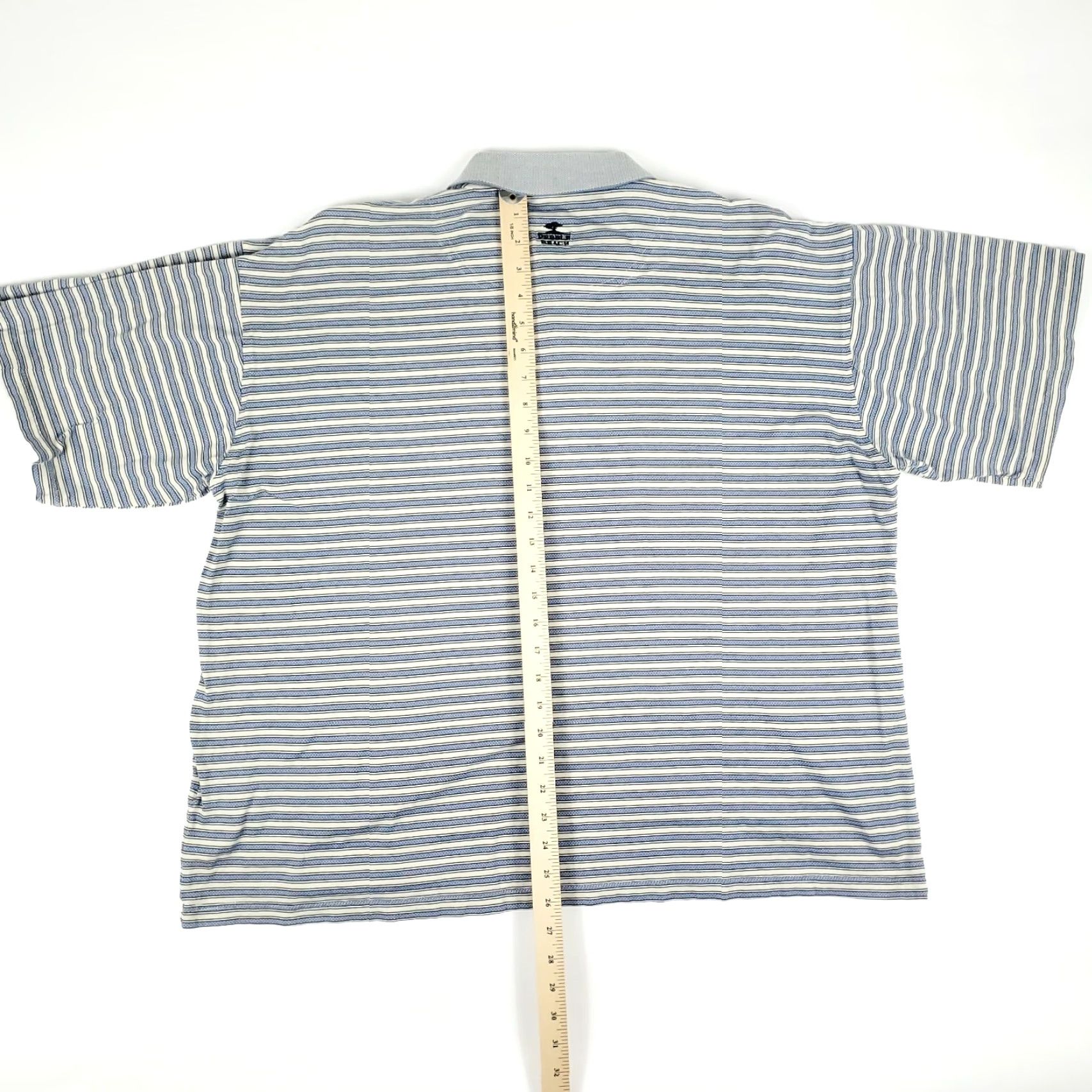 Vintage VINTAGE Pebble Beach Polo Shirt Gray Striped Polo Mens XL 100% Cotton Golf Preppy 60s Theme Men Size US XL / EU 56 / 4 - 4 Thumbnail