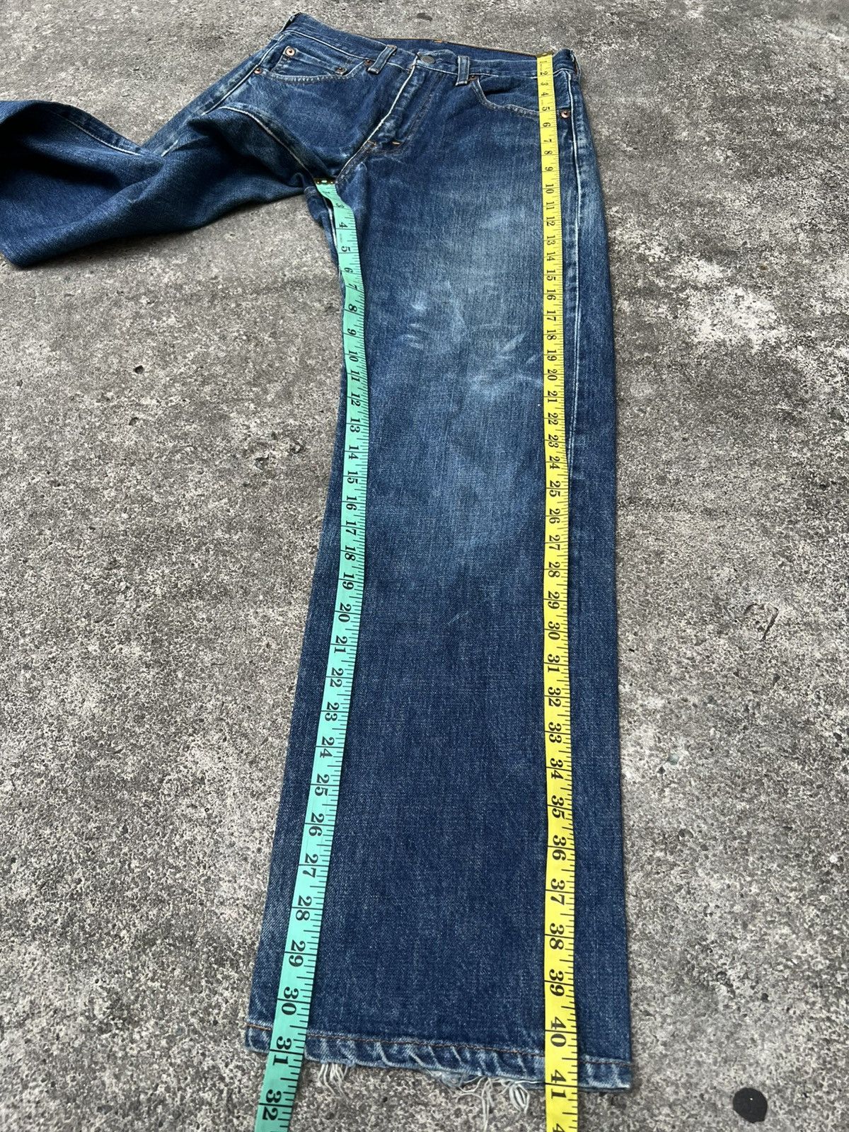 Levi's Vintage 90’s Levis 504Z Big E Selvedge Distressed Jean Size US 28 / EU 44 - 5 Thumbnail