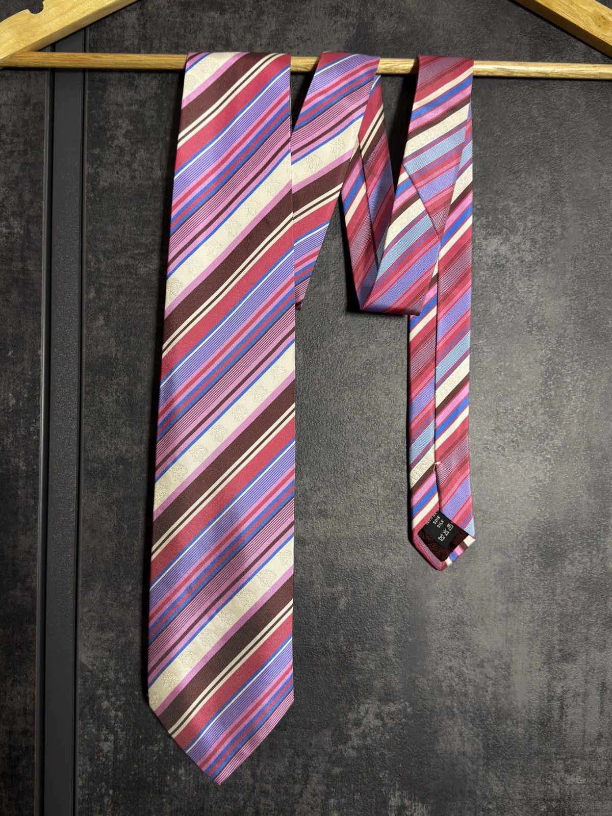 Versace Rare Vintage Versace Medusa Striped Silk Tie ysl gucci prada Size ONE SIZE - 2 Thumbnail