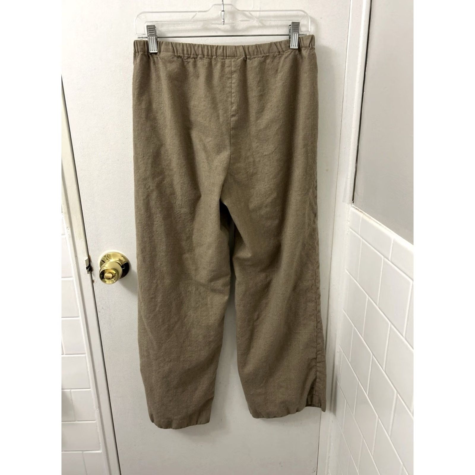 Banana Republic Banana Republic Pants Womens Small L28 Brown 100% Wool Wide Leg Elastic Waist Dress Pants Size 28" / US 6 / IT 42 - 6 Thumbnail