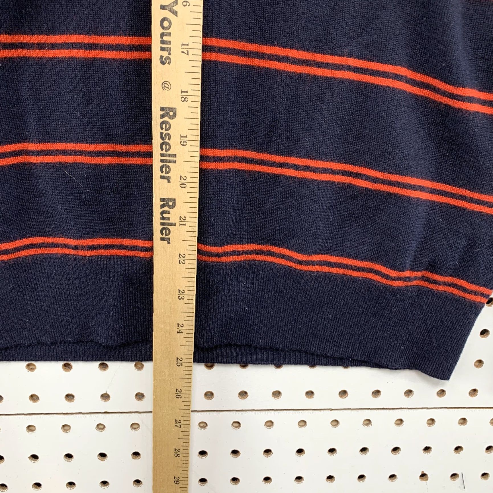Banana Republic Banana Republic Merino Wool Sweater Mens Medium Navy Red Striped Crew Neck Long Sleeve Casual Size US M / EU 48-50 / 2 - 7 Thumbnail