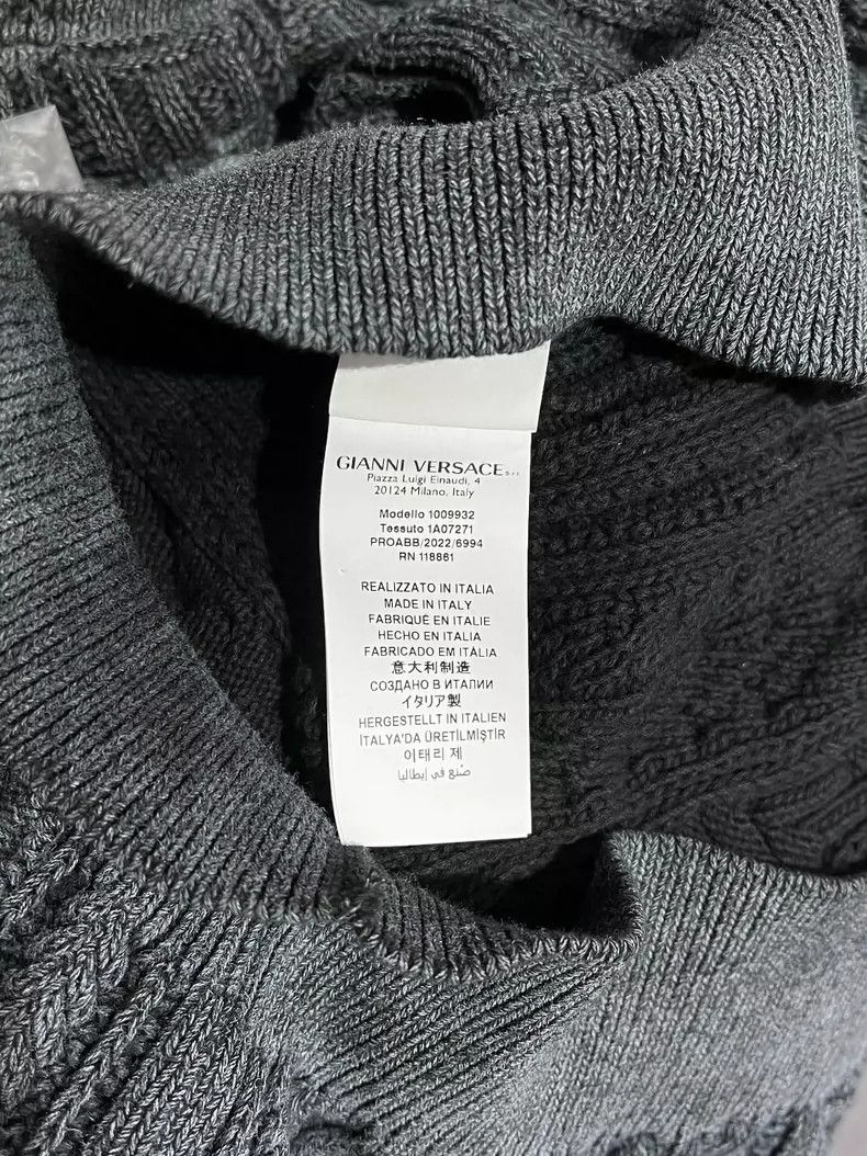 Versace Versace Grey letter cotton sweater Size US M / EU 48-50 / 2 - 8 Thumbnail