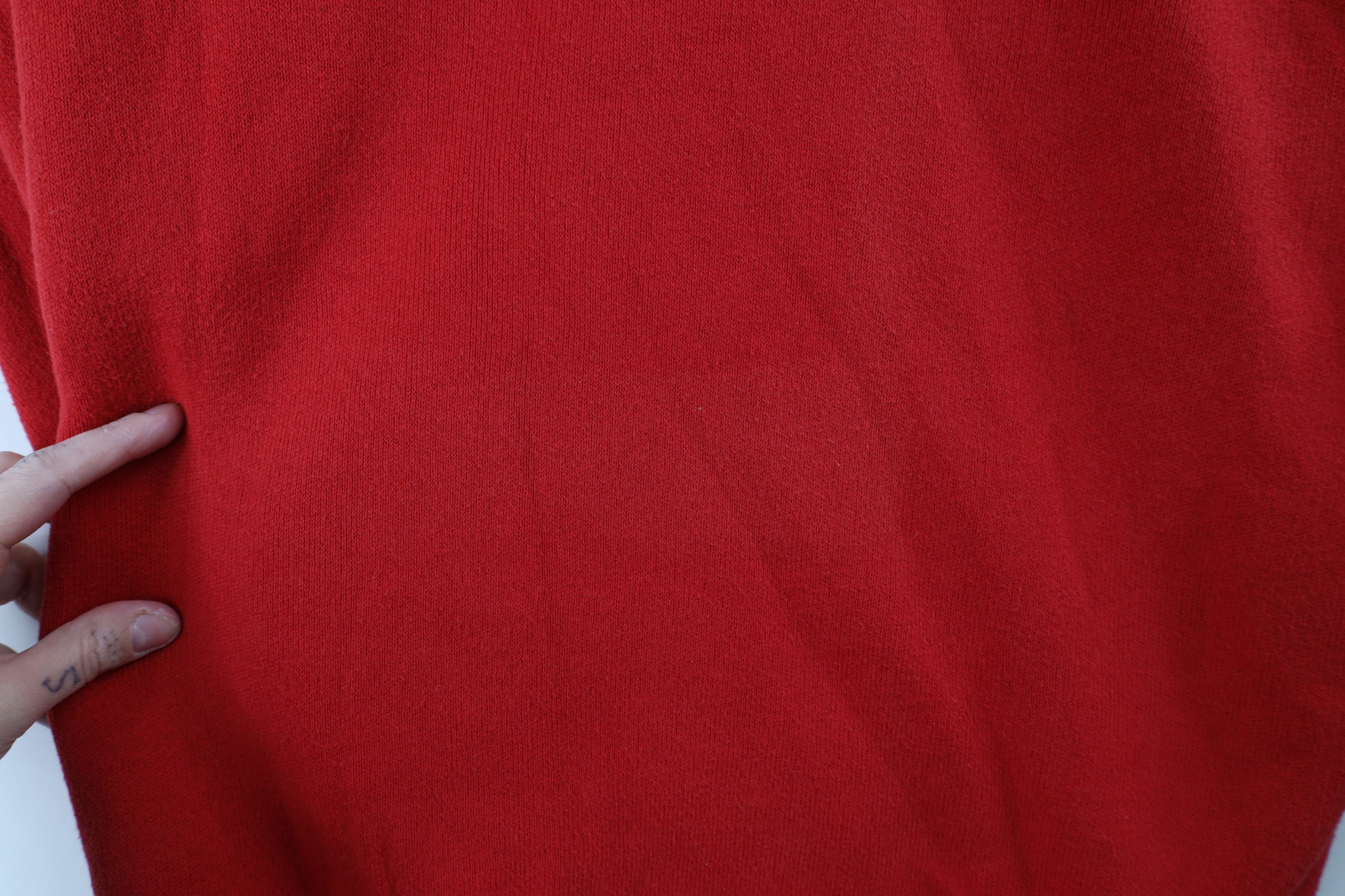 Vintage Vintage 90s Streetwear Cotton Knit Crewneck Sweater Red USA Size US XL / EU 56 / 4 - 4 Thumbnail