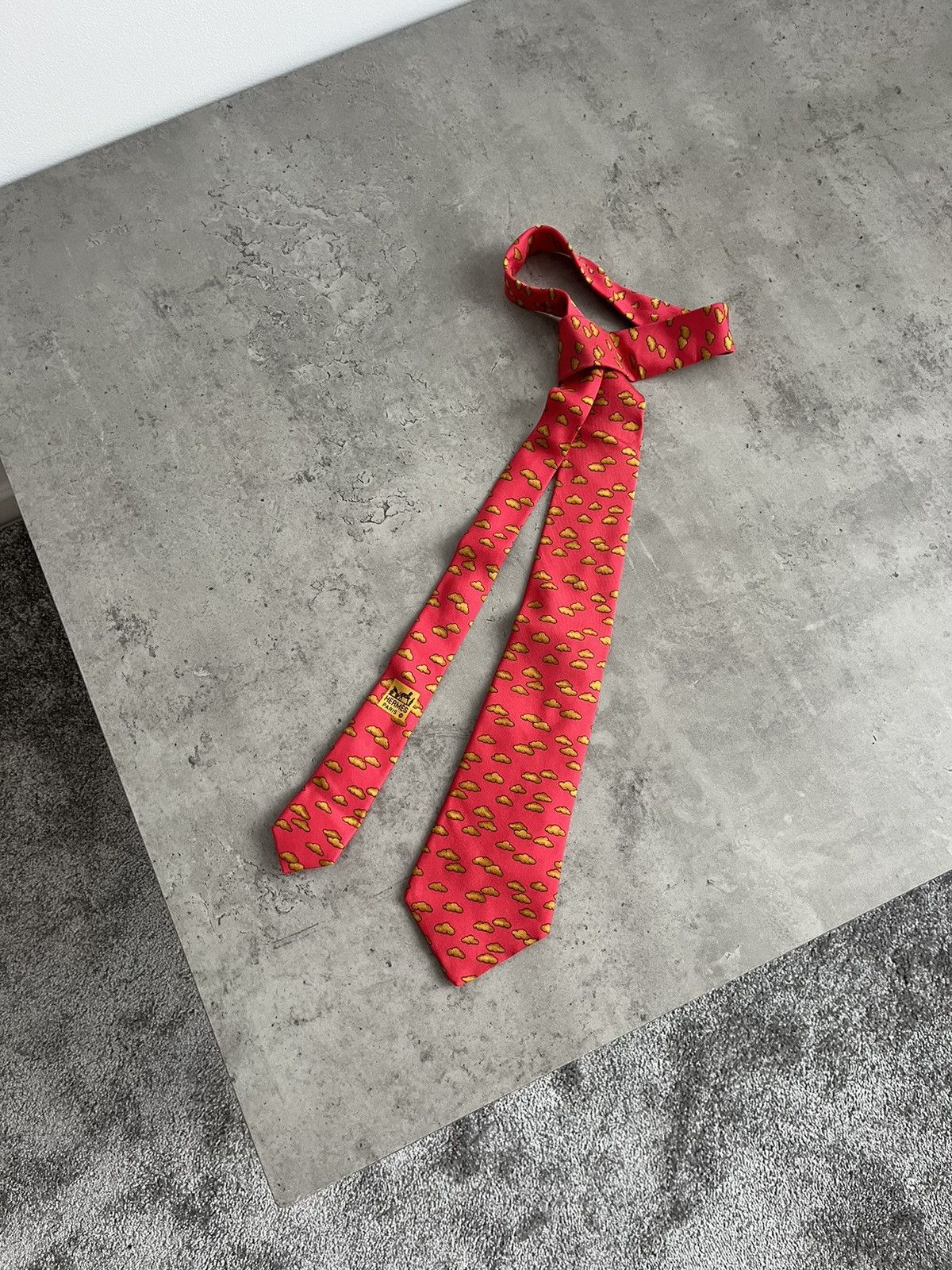 Hermes Hermes 100% Silk Pink Ties Size ONE SIZE - 1 Thumbnail