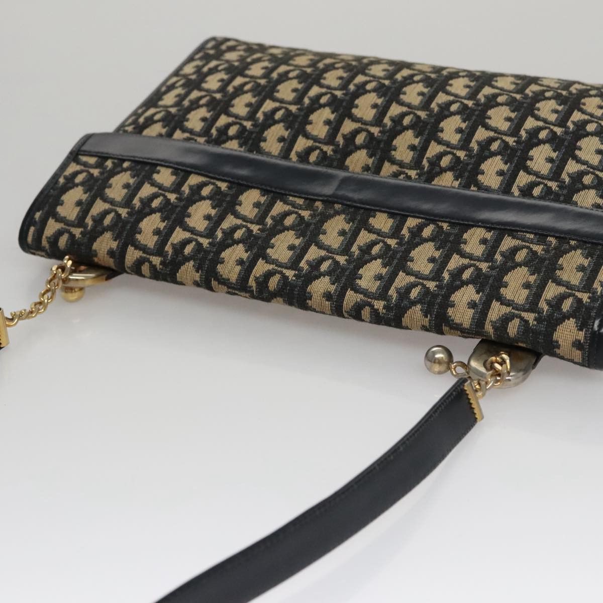 DIOR Trotter Canvas Shoulder Bag Navy