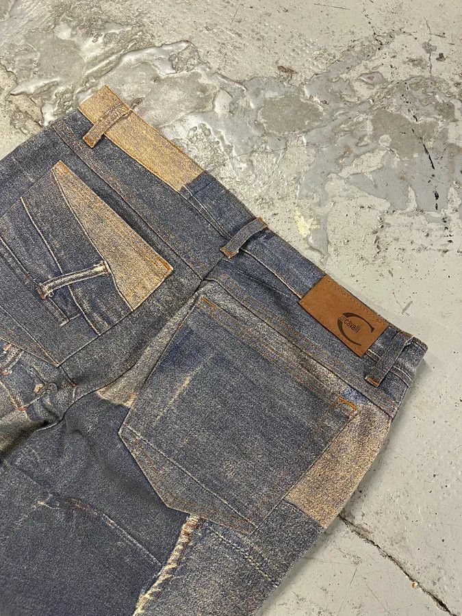 Just Cavalli 2000s Cavalli Trompe L’Œil Denim Effect Pants Size US 30 / EU 46 - 9 Thumbnail