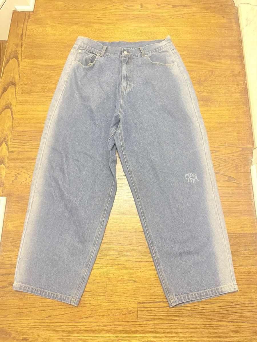 Mertra Mertra baggy light blue jeans with stripe Size US 34 / EU 50 - 1 Thumbnail