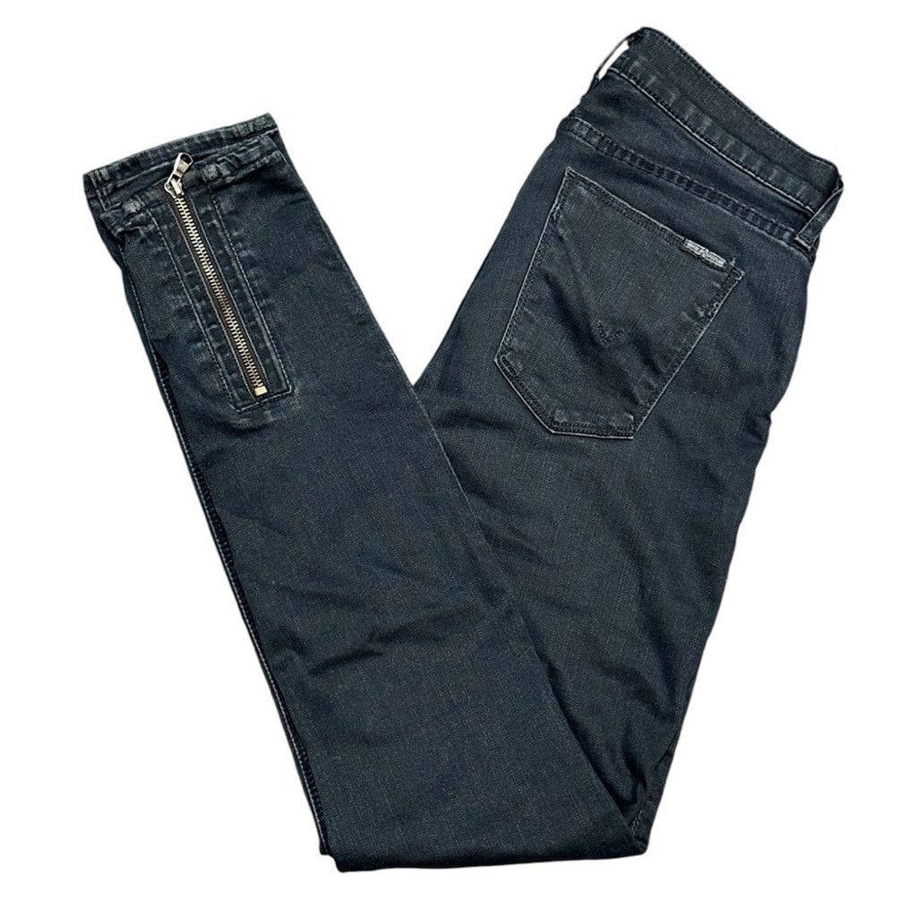 HUDSON CHIMERA Super Skinny back zippers SZ 26 BLACK WILD