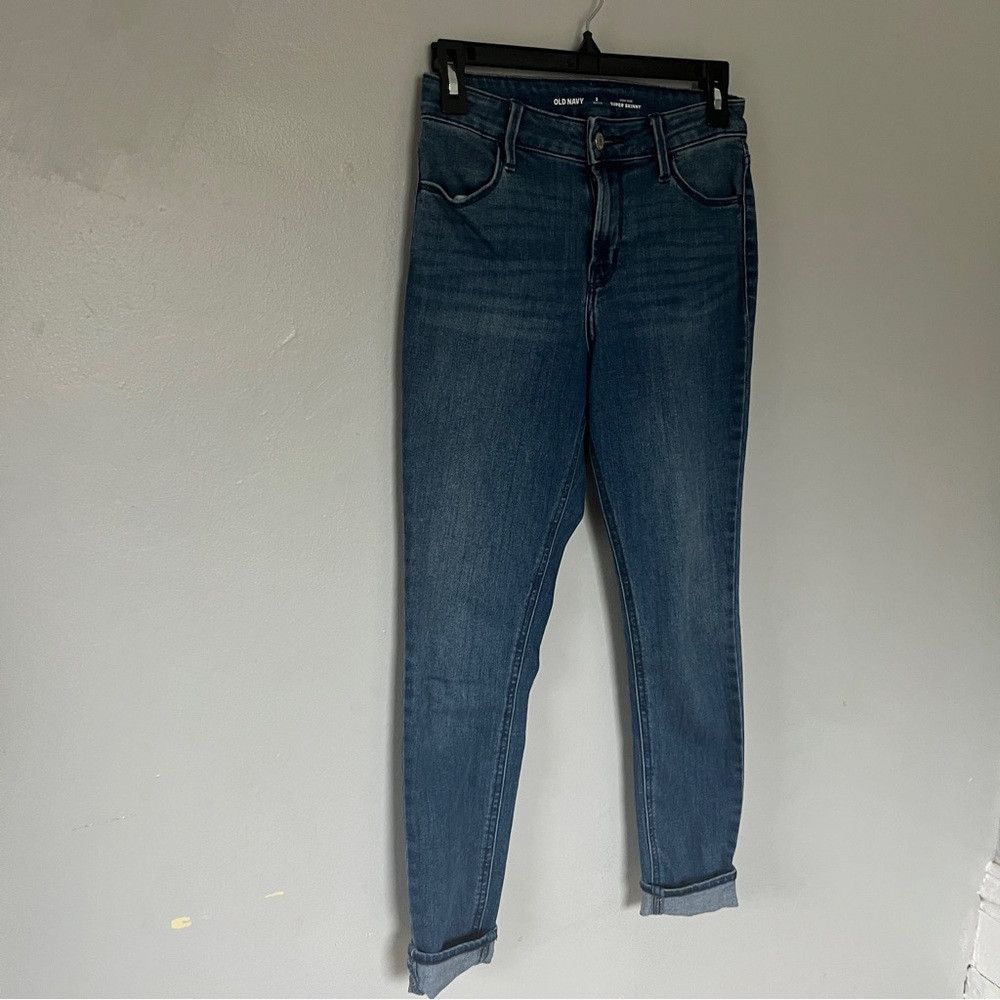 Old Navy Old Navy High Rise Super Skinny Jeans Blue Small 2 Petite Size 24" / US 00 / IT 34 - 3 Thumbnail
