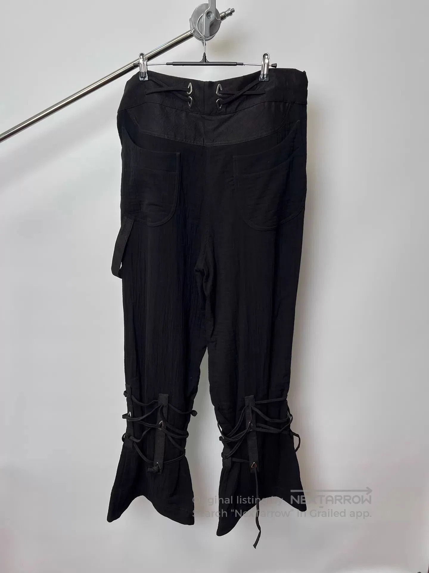 Kiko Kostadinov Black Casual Pants with Lace-Up Ankle Detail Size 32. Size US 32 / EU 48 - 5 Thumbnail
