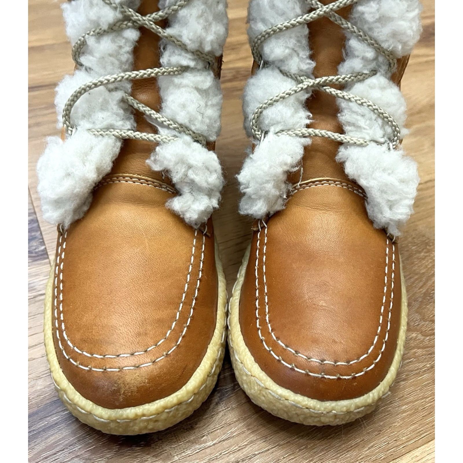Vintage VINTAGE Cabela's Boots Leather Shearling Moccasin Snow Winter Brown Women's Size 9 Pair Lined Canada Size US 9 / IT 39 - 7 Thumbnail