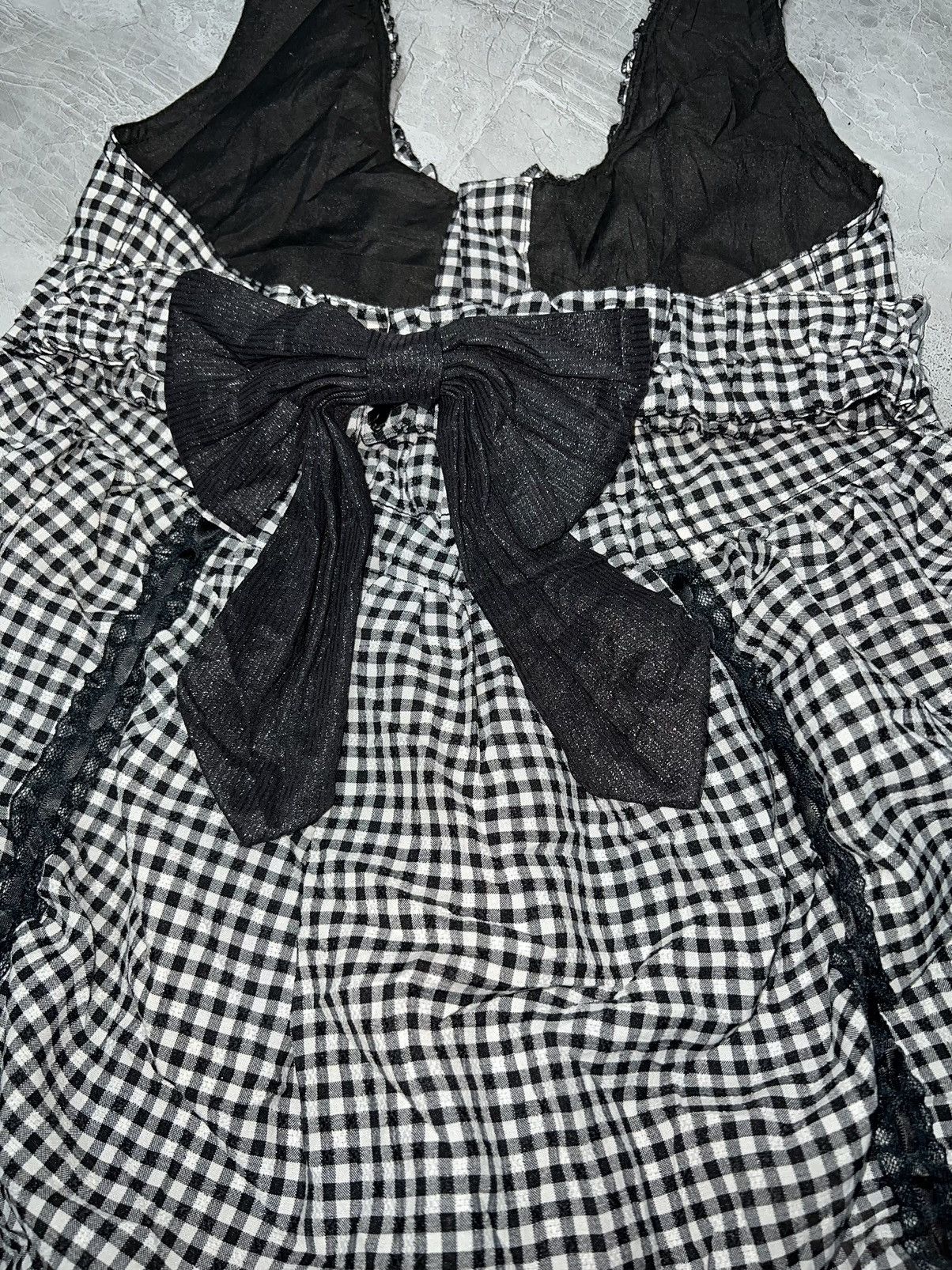 Japanese Brand ALGONQUINS Checkered halter jumper mini dress ➕ Size ONE SIZE - 15 Thumbnail