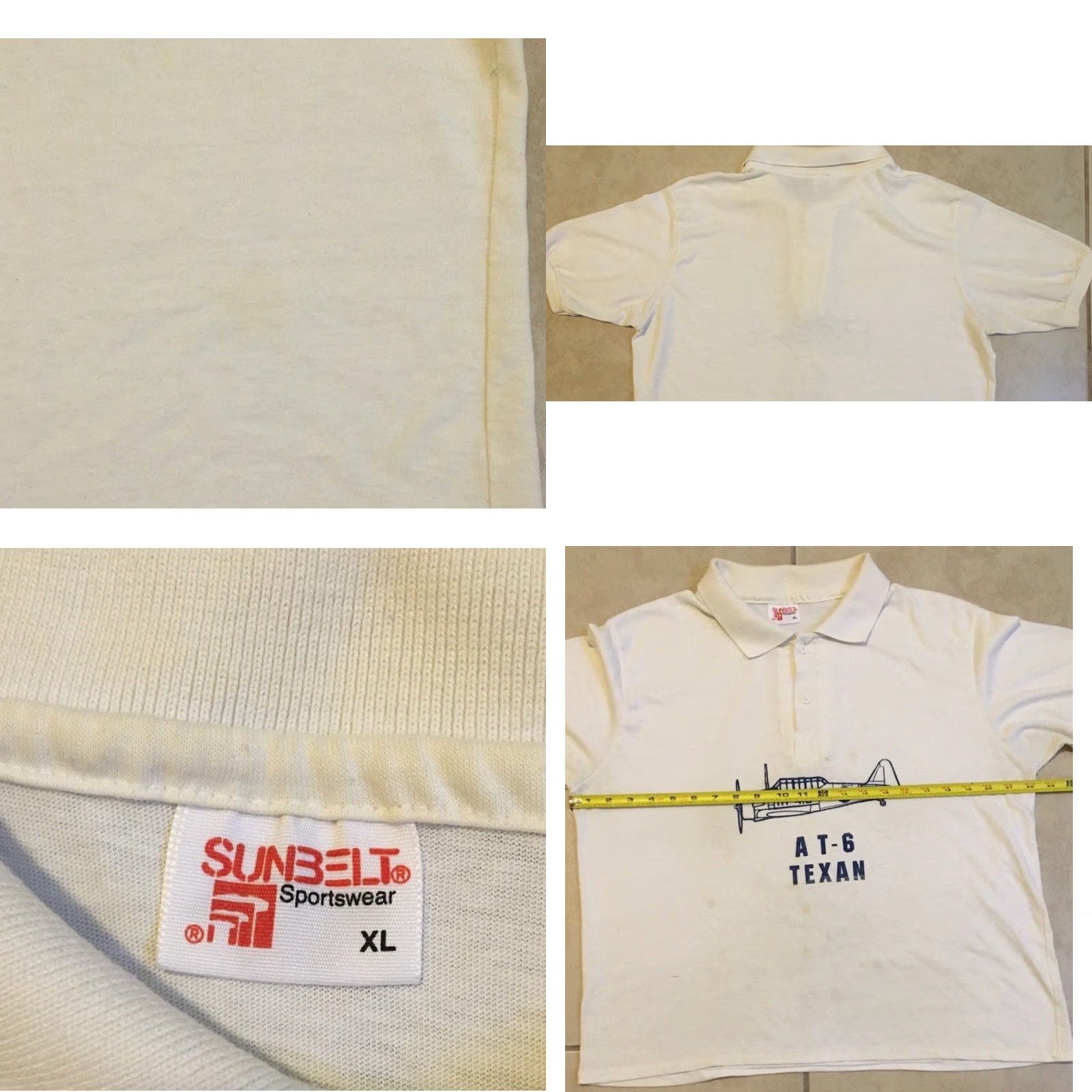 Vintage VINTAGE T-6 Texan Aircraft Polo Shirt XS Boxy White US Air Force Army 80s Grunge Graphic Tee Sleeping? Size US XS / EU 42 / 0 - 9 Thumbnail