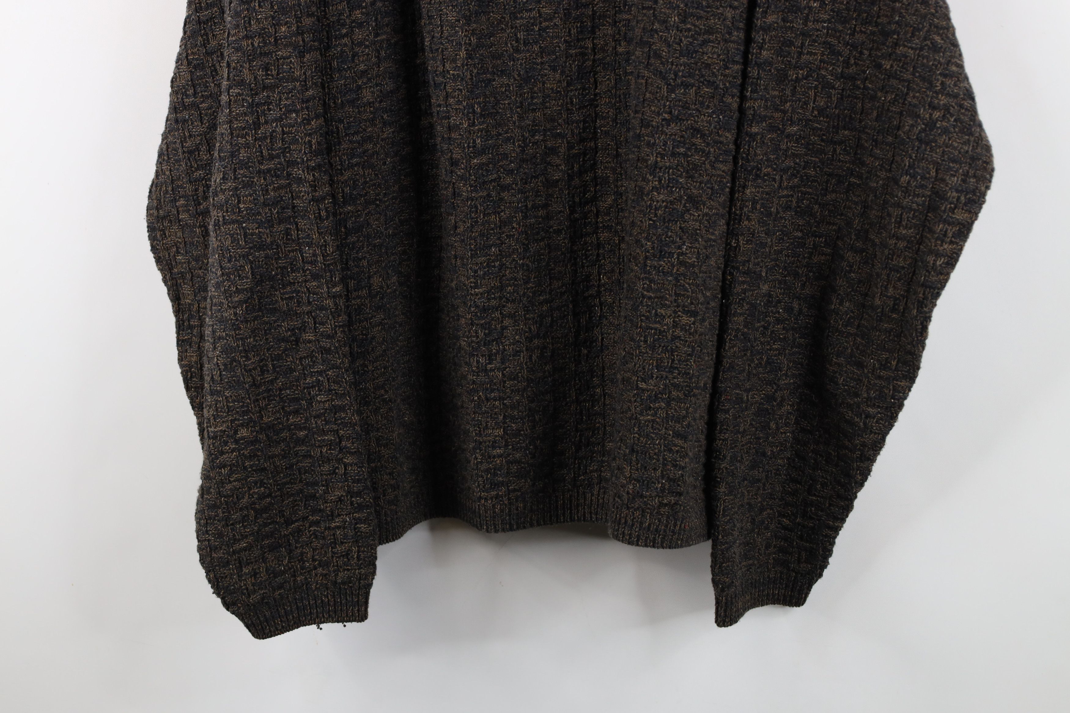 Vintage Vintage 90s Y2K Streetwear Knit Henley Sweater Heather Brown Size US XL / EU 56 / 4 - 3 Thumbnail