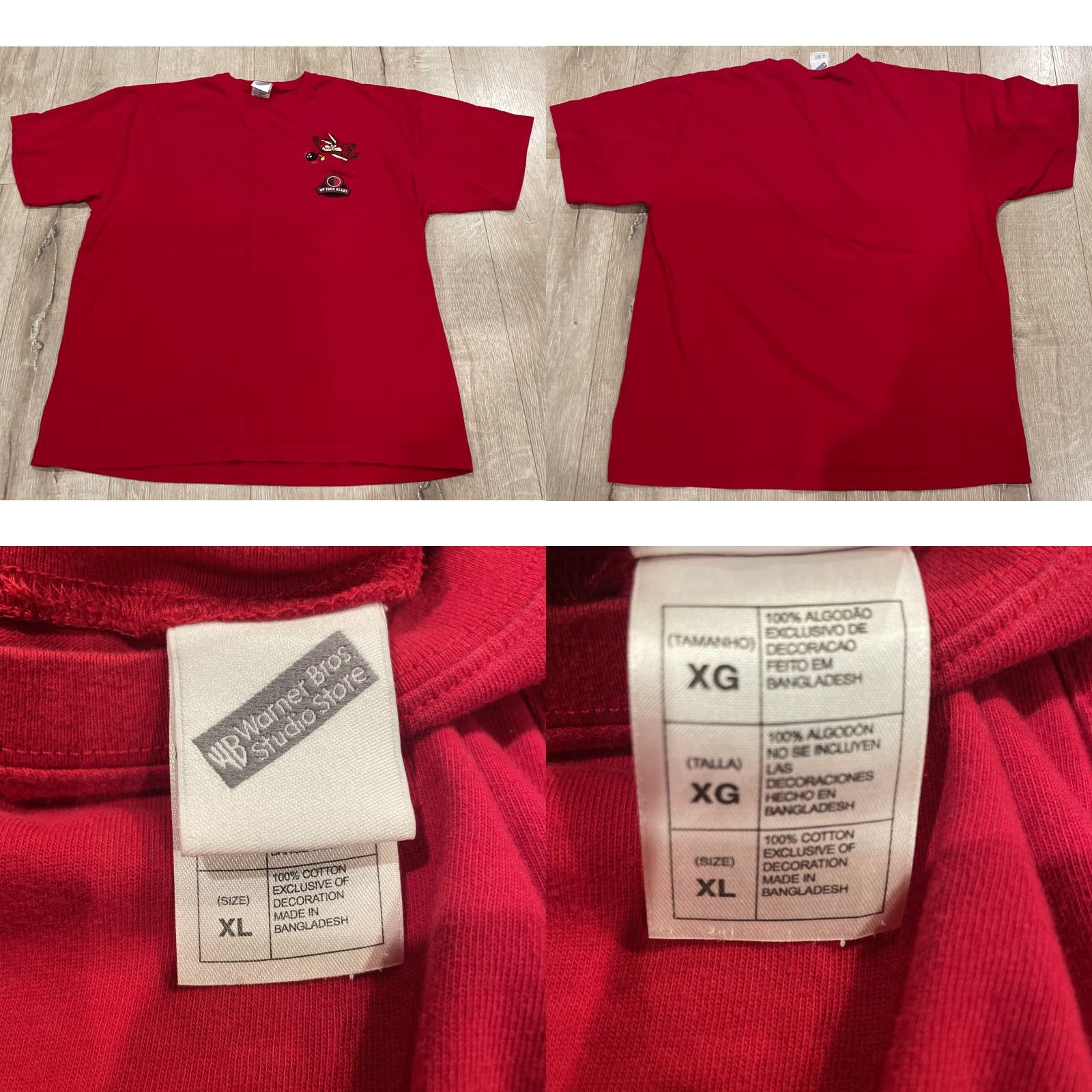 Vintage VINTAGE Warner Bros Wiley Coyote Up Your Alley Embroidered T-Shirt Mens XL Red 90s Strip 90s Theme Cowboys Mens XL Size US XL / EU 56 / 4 - 8 Thumbnail