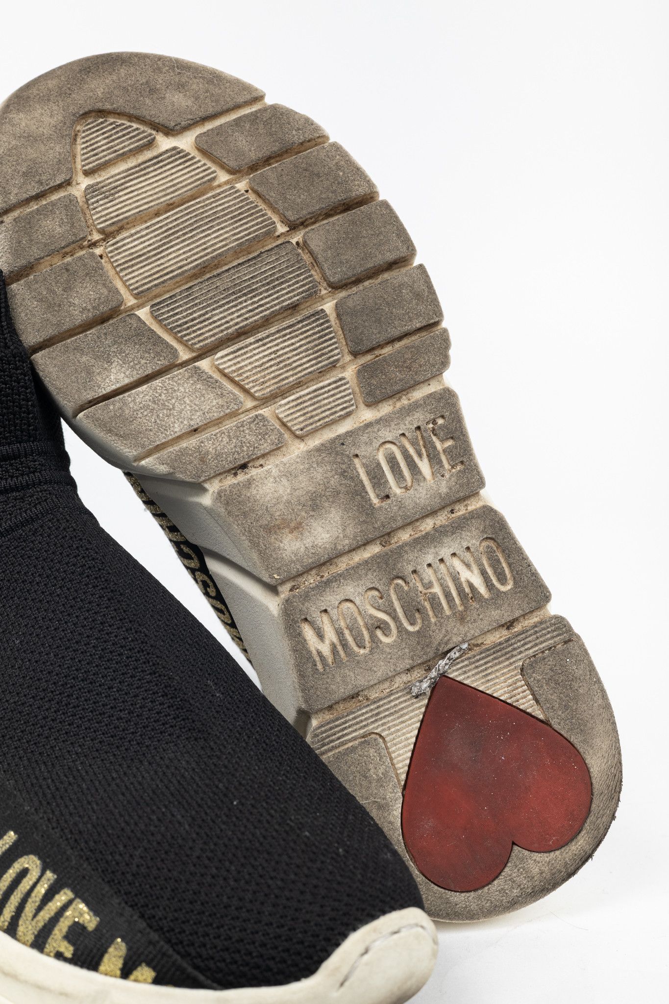 Love Moschino Love Moschino Black Glitter-Logo Sock Sneakers Size US 6.5 / IT 36.5 - 5 Thumbnail