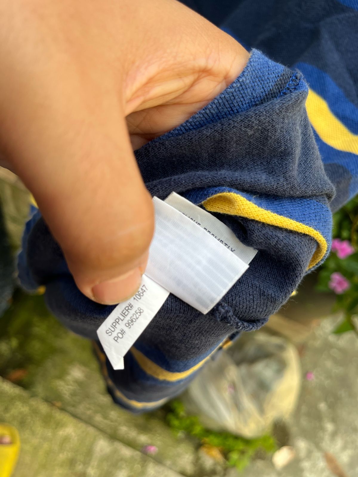 Polo Ralph Lauren × Vintage polo ralph lauren striped navy & yellow polo shirt Size US XL / EU 56 / 4 - 7 Thumbnail