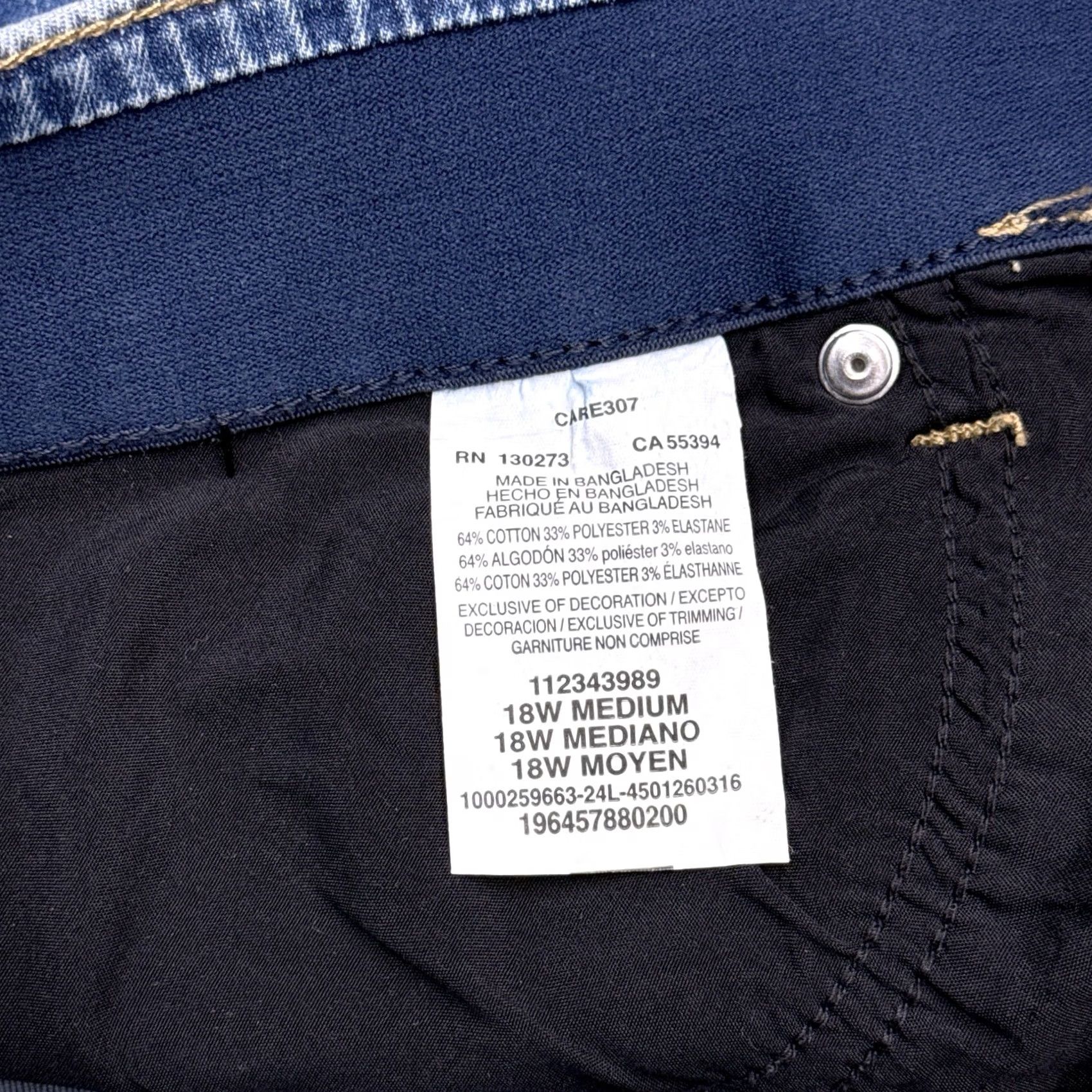 Lee Lee Skinny Jeans Womens 18W Medium Ultra Lux Comfort Zip Button Denim 5-Pocket Blue Slim High Rise Plus Womens Size 40" / US 18 - 6 Thumbnail