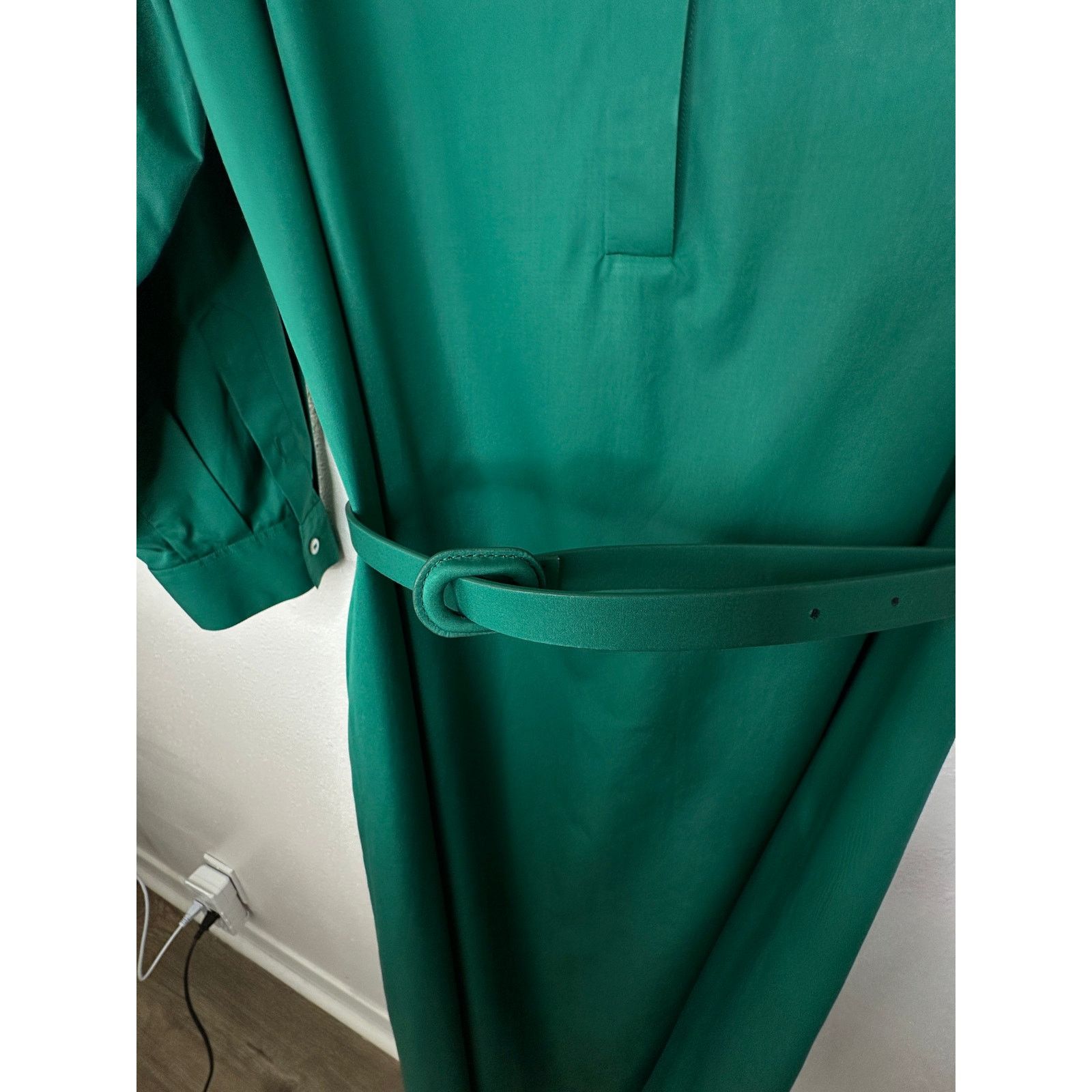 The Row NWT The Row Green Long Sleeve 3/4 Button Belted Shirtdress L Size L / US 10 / IT 46 - 11 Thumbnail
