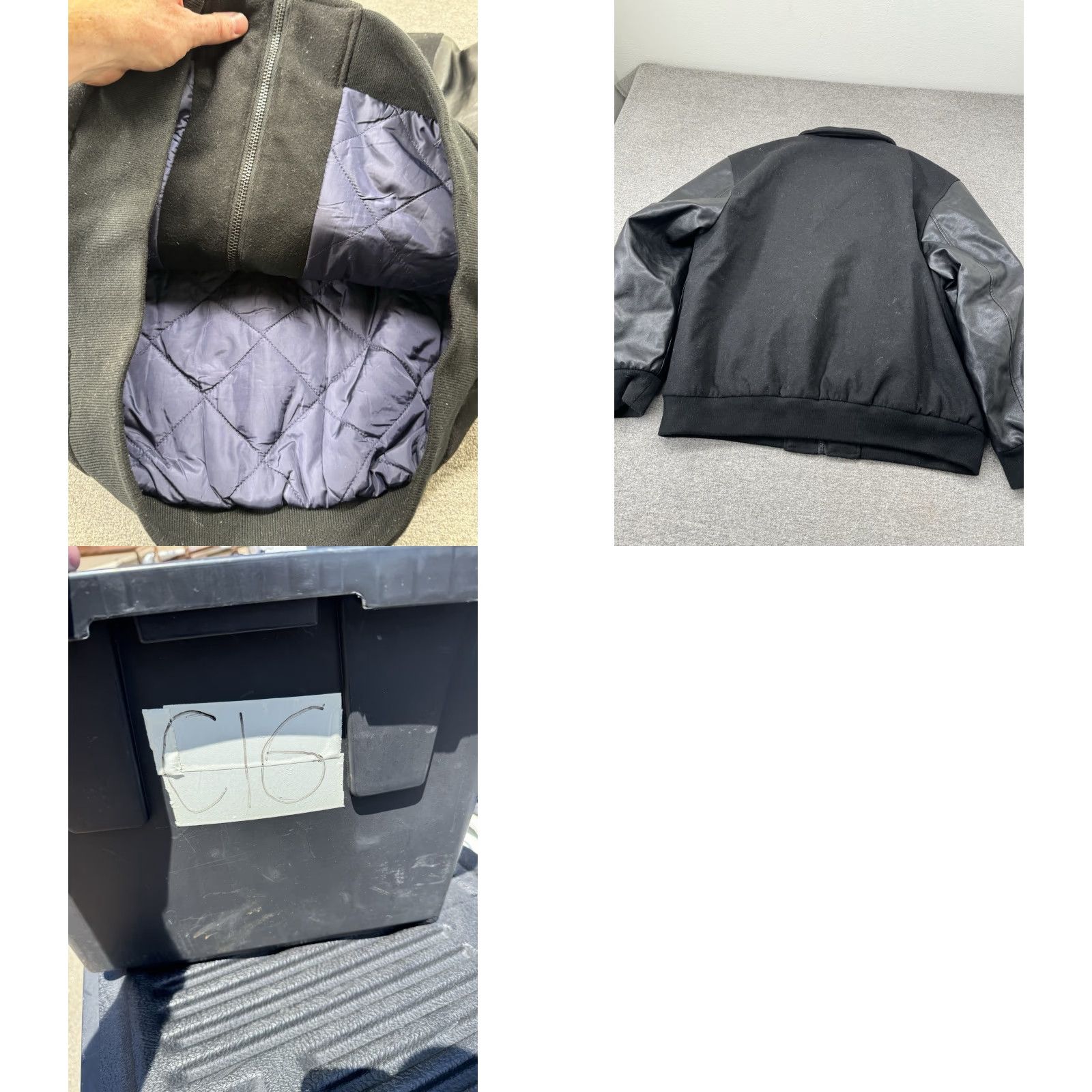 Champion VINTAGE Champion Wool Leather Jacket Black Men’s Large Quilt Lined Full Zip Jacket Size US L / EU 52-54 / 3 - 8 Thumbnail