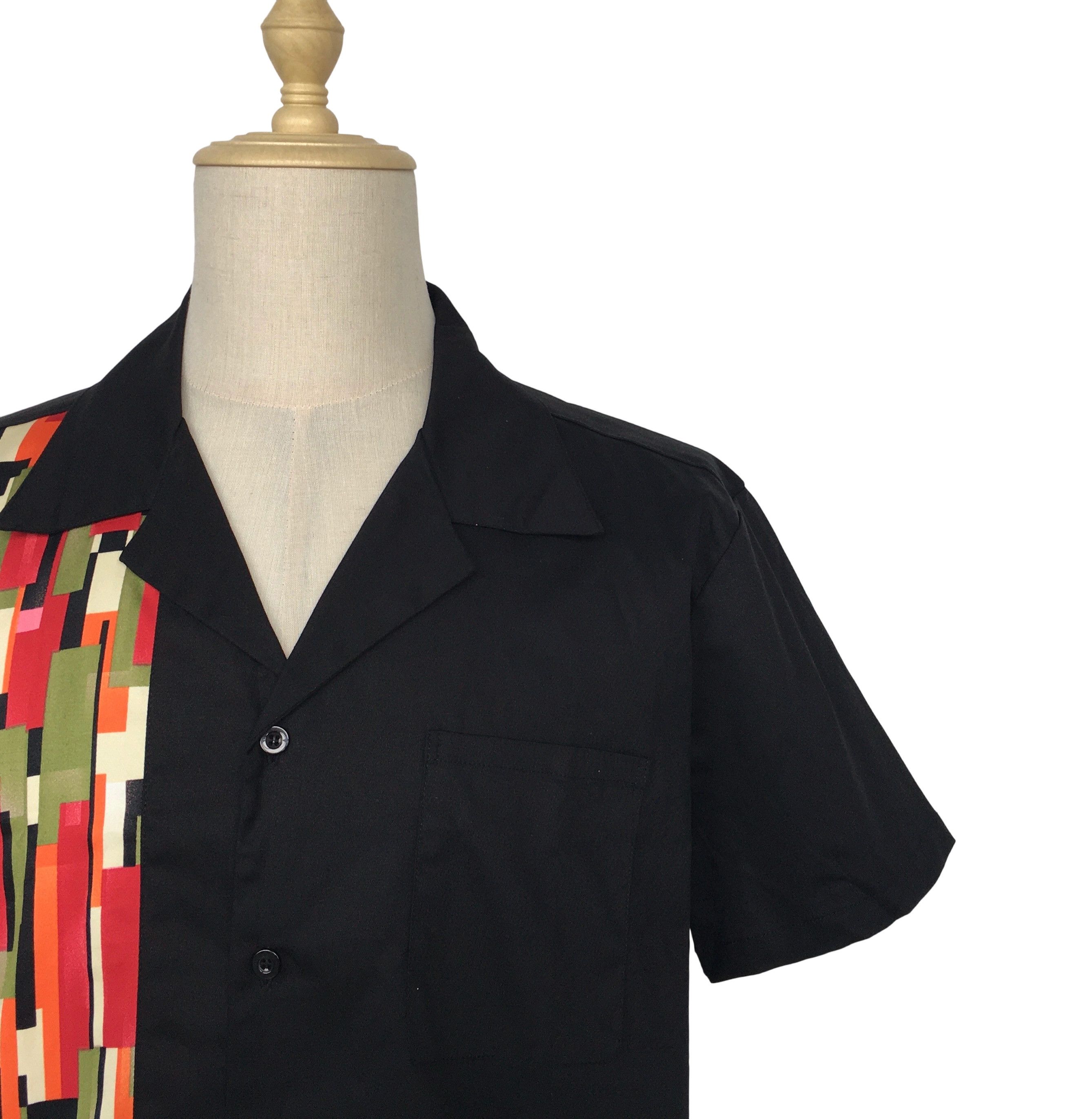 Other Black Contrast Mosaic Casual Summer Shirts Size US XXL / EU 58 / 5 - 6 Thumbnail