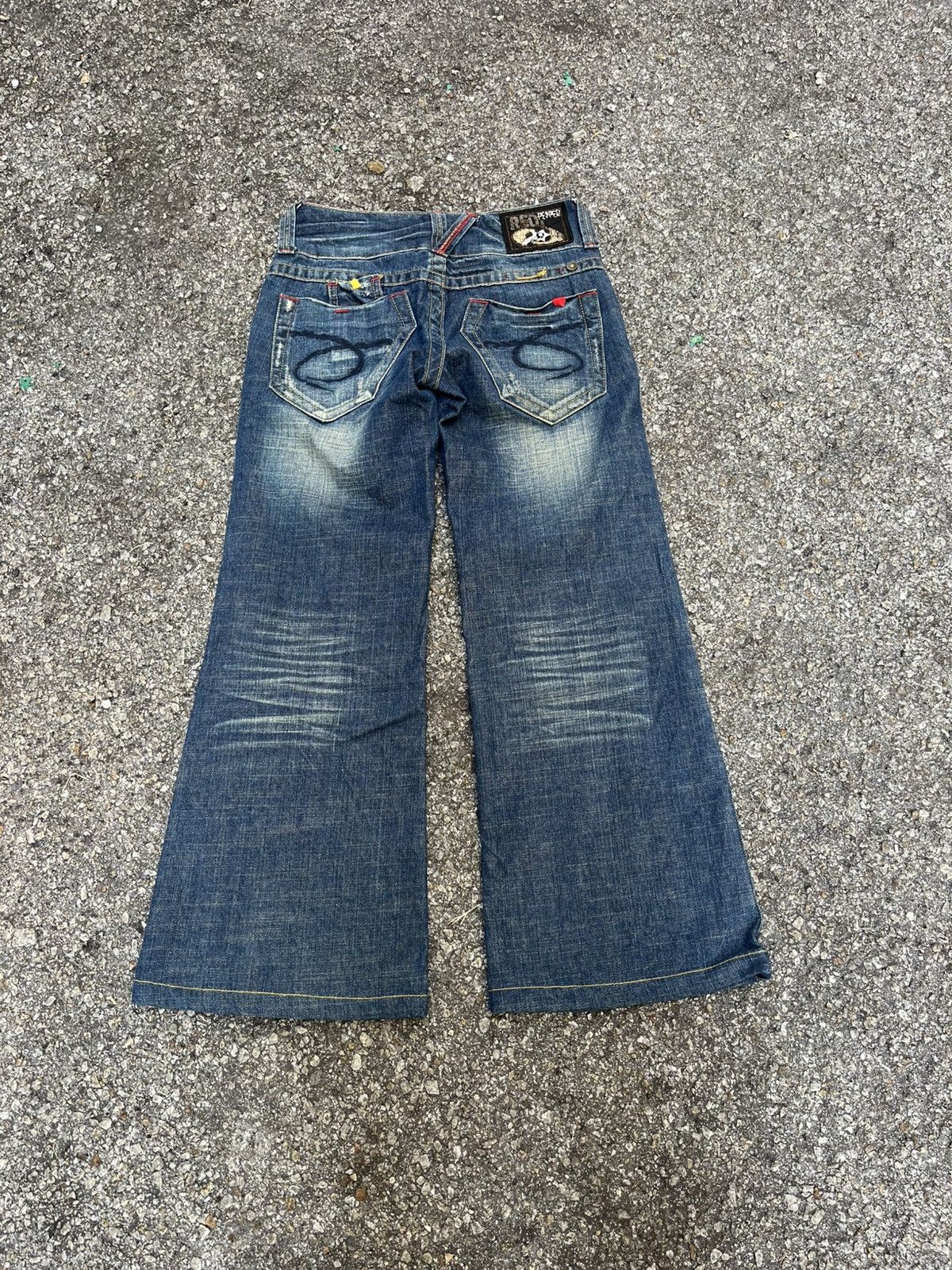 Ed Hardy FLARE JEANS RED PEPPER DENIM BOOT CUT PANT Size 24" / US 00 / IT 34 - 8 Thumbnail