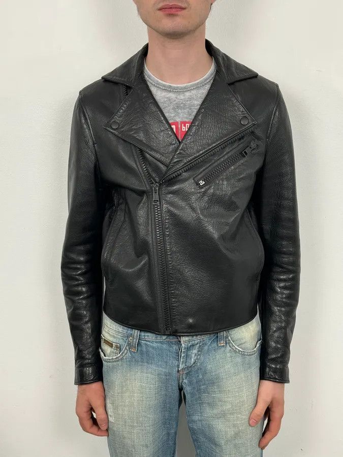 Acne Studios SS2014 Acne Studios Black Leather Asymmetrical Biker Jacket Size US S / EU 44-46 / 1 - 2 Thumbnail