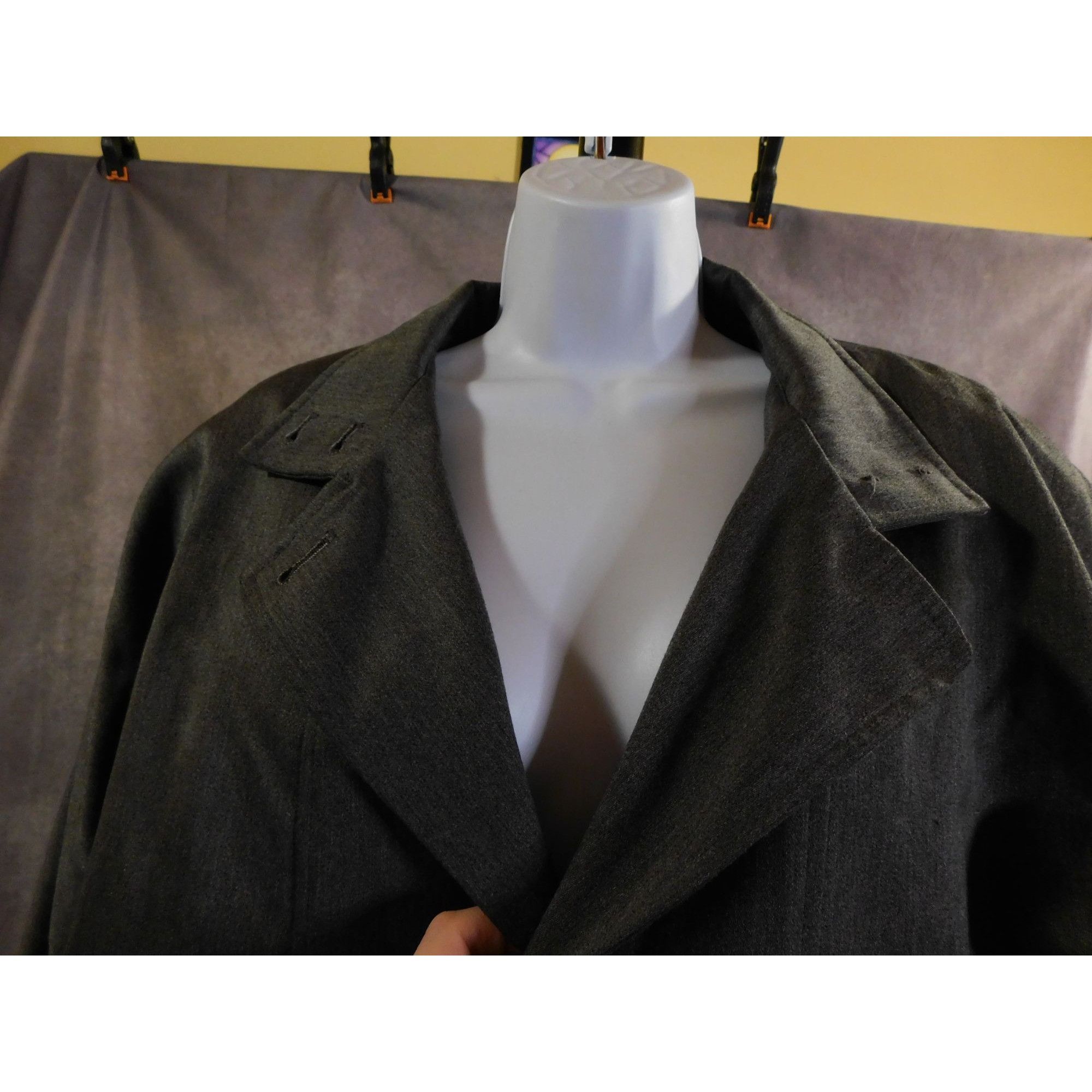 Other Vintage J.G. Hook Men's Grey Overcoat Size US XL / EU 56 / 4 - 8 Thumbnail