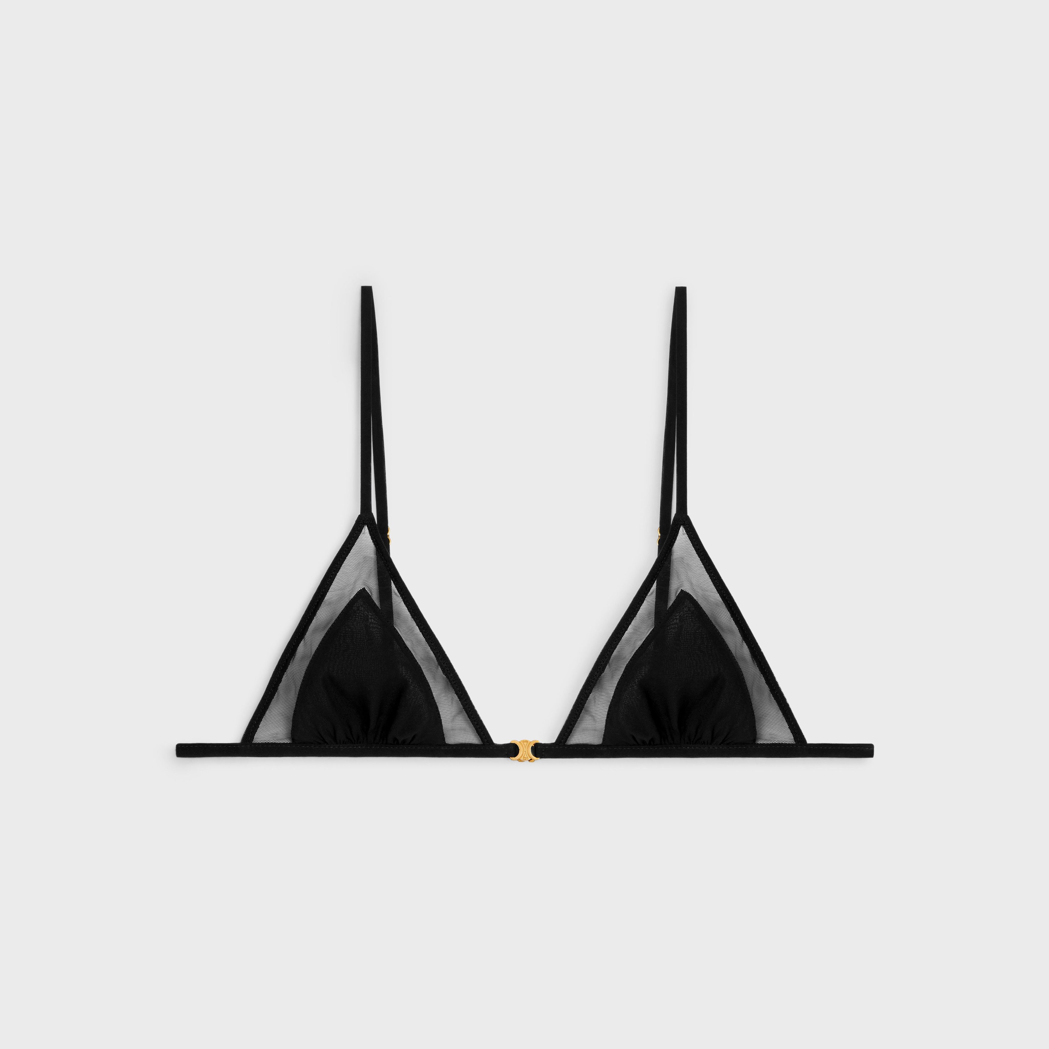 Celine o1w1db11124 Size: M / Silk Georgette Triangle Bra in Black Size ONE SIZE - 1 Thumbnail