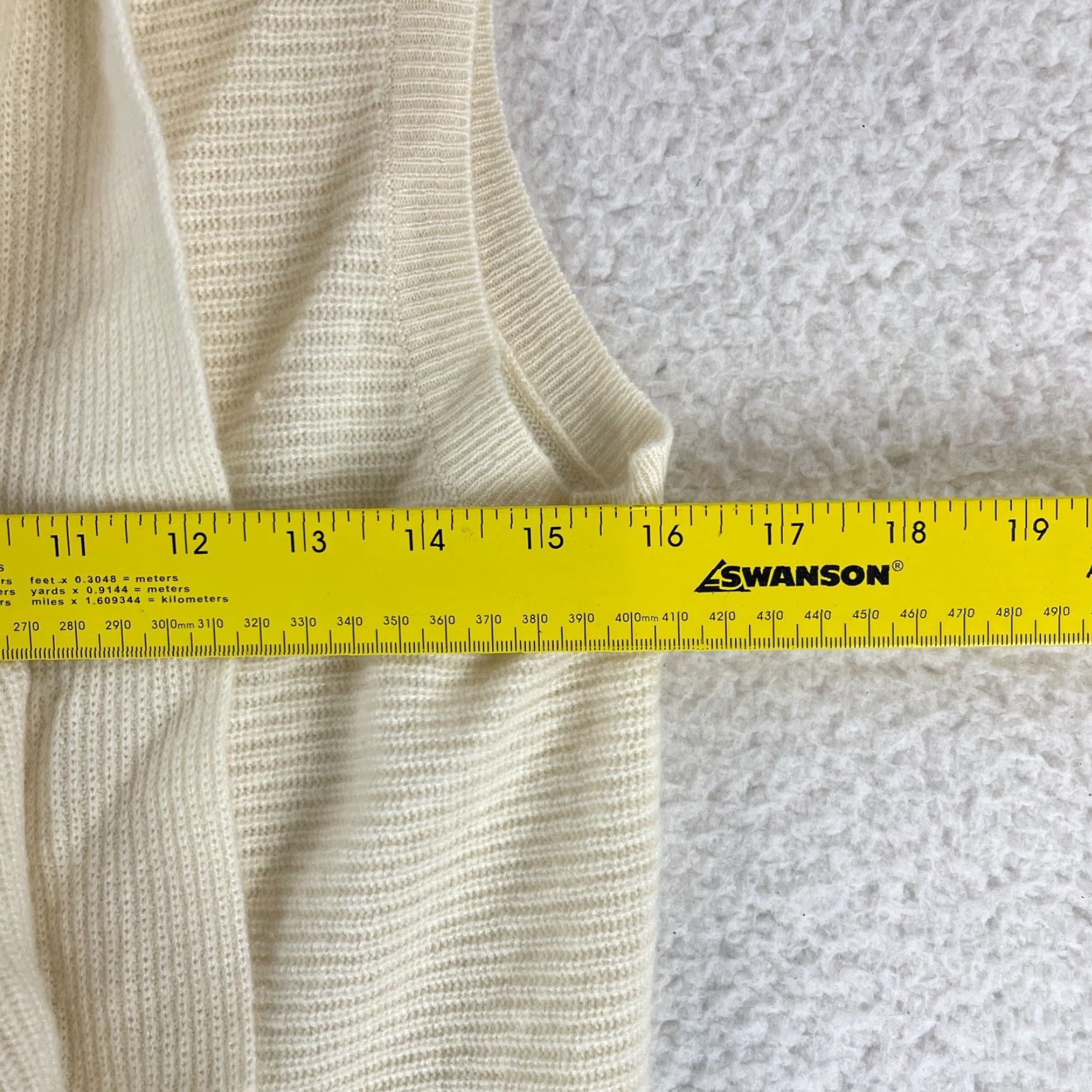 Vintage St. Tropez West Ivory 100% 2-Ply Cashmere Sweater Cardigan Womens Medium Size M / US 6-8 / IT 42-44 - 7 Thumbnail