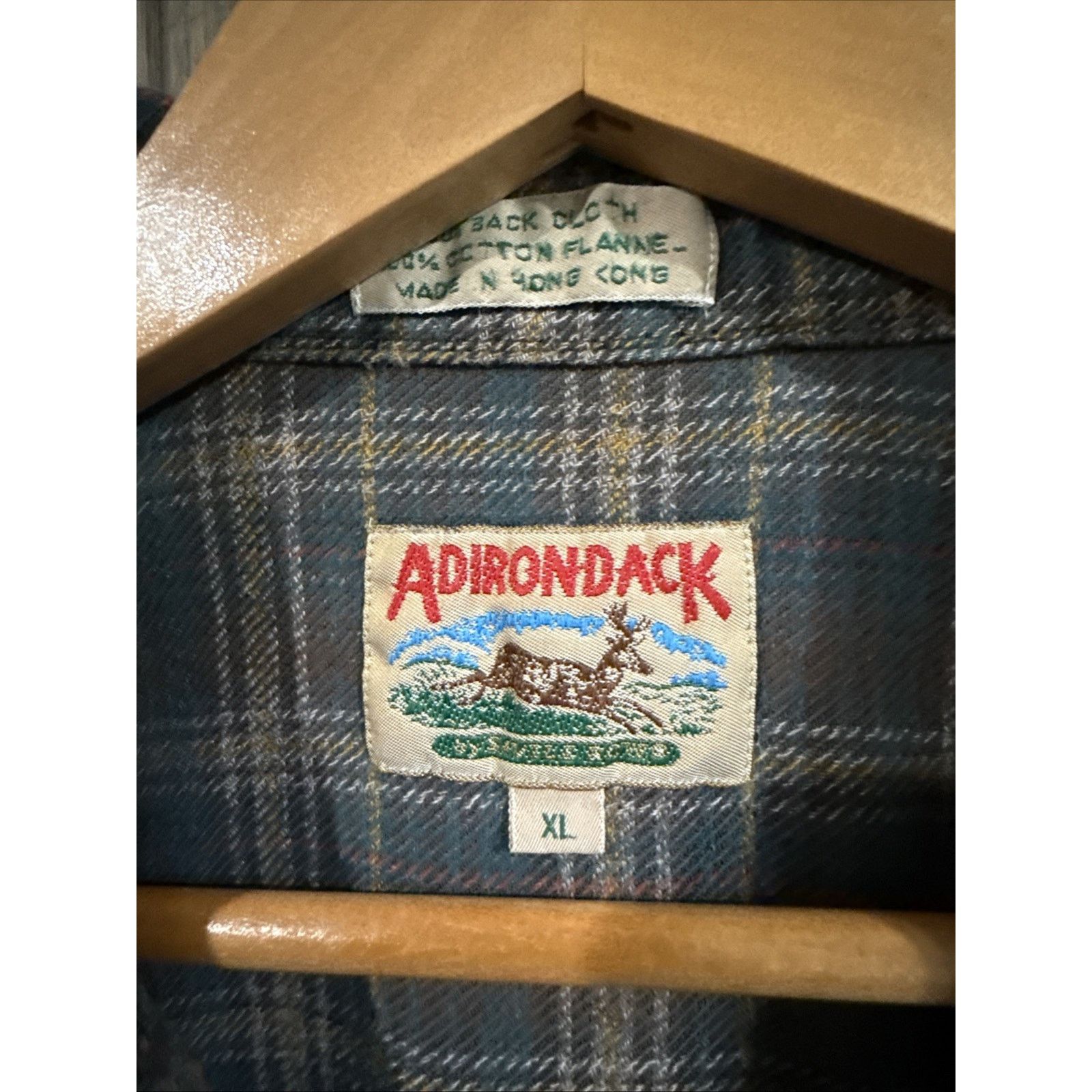 Other Vintage Adirondack by Savile Row Plaid Gray Green Flannel XL Size US XL / EU 56 / 4 - 3 Thumbnail
