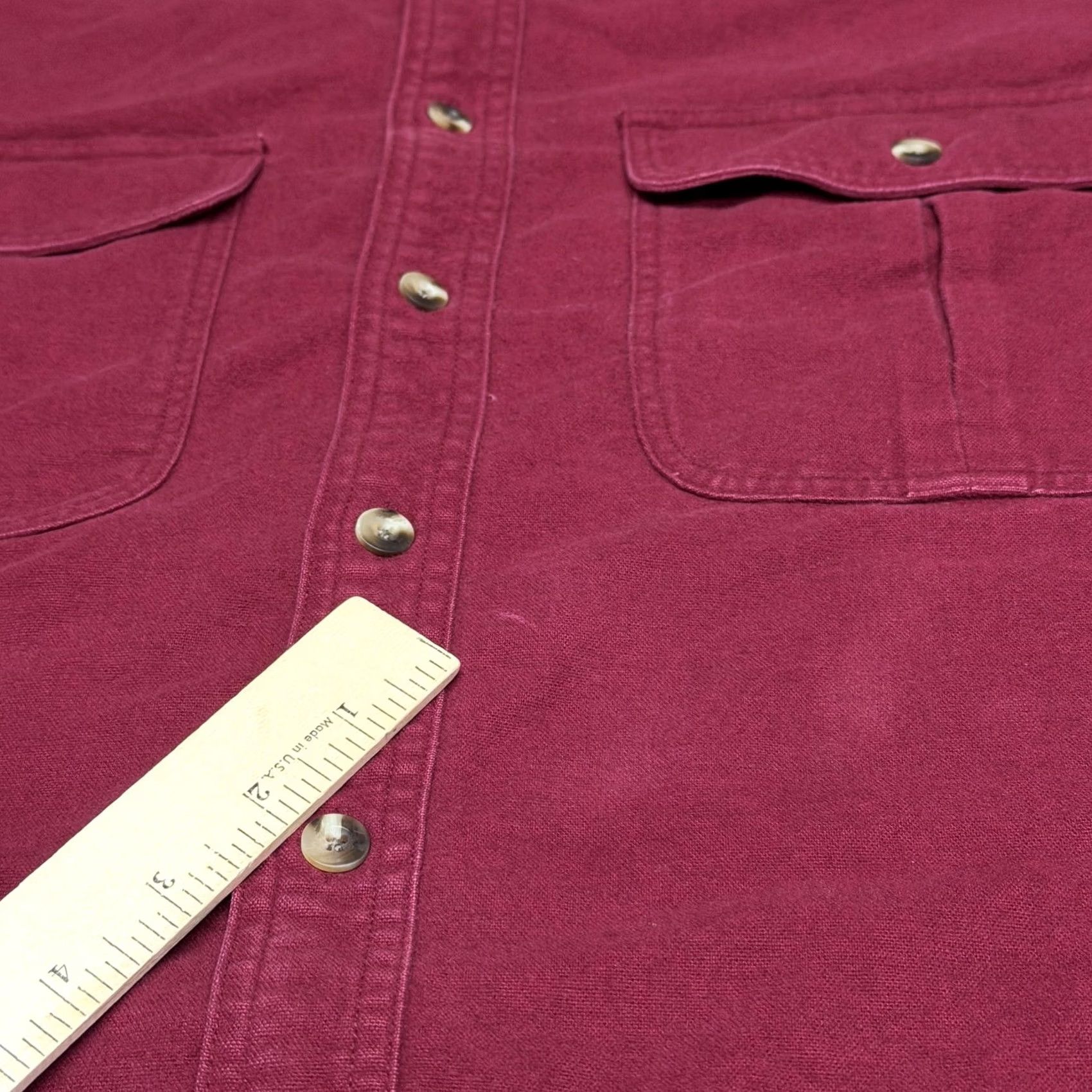 Vintage Cabela's Shirt Mens LT Red Twill Snap Button Long Sleeve Cotton Workwear Size US L / EU 52-54 / 3 - 4 Thumbnail