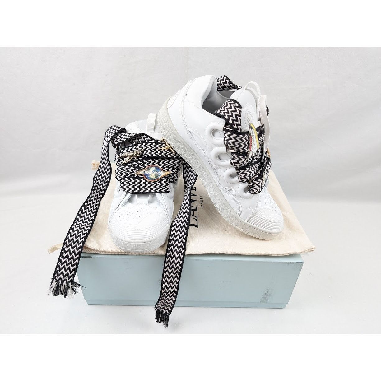 Lanvin o1rshd1 Curb Sneakers in White/Black Size US 10 / EU 43 - 21 Thumbnail