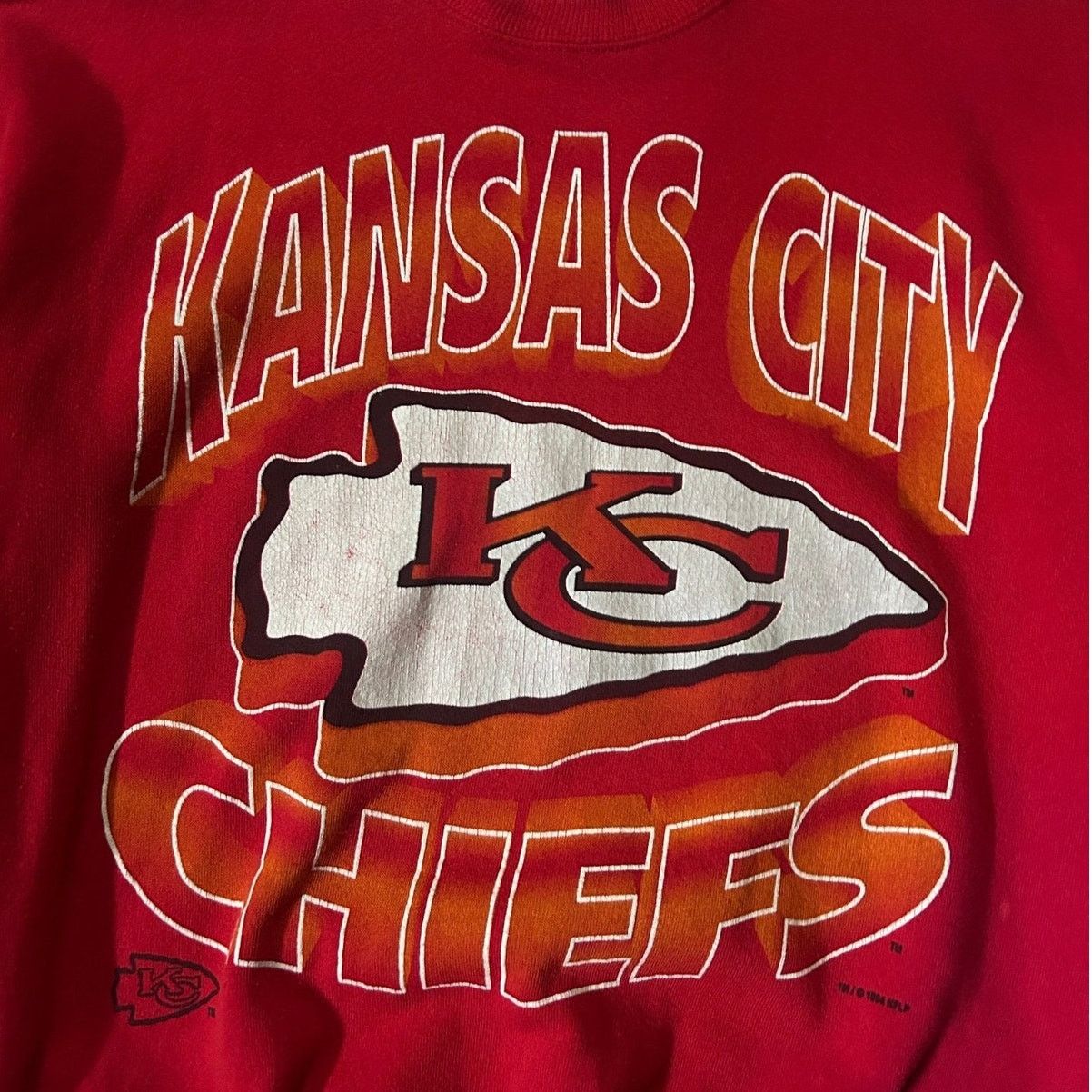 Other 90's Vintage Kansas City Chiefs Big Print Red Crewneck -L Size US L / EU 52-54 / 3 - 2 Thumbnail