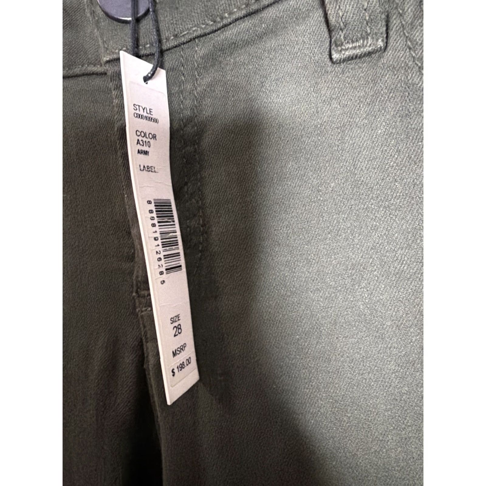 Alice + Olivia VINTAGE Alice + Olivia Jeans Women Size 28 High Rise Wide Leg Flare Zip Fly NWT 28 Green Cotton Dark Wash Pockets Stretch Inseam 30 Womens Size 28" / US 6 / IT 42 - 4 Thumbnail