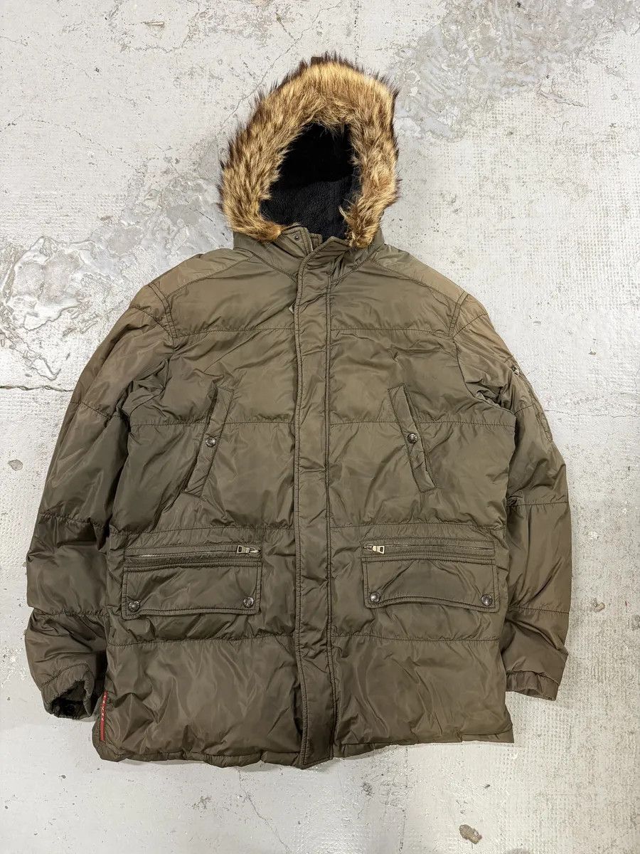 Prada AW2006 Prada Khaki Green Fur Hooded Puffer Jacket Size US L / EU 52-54 / 3 - 6 Thumbnail