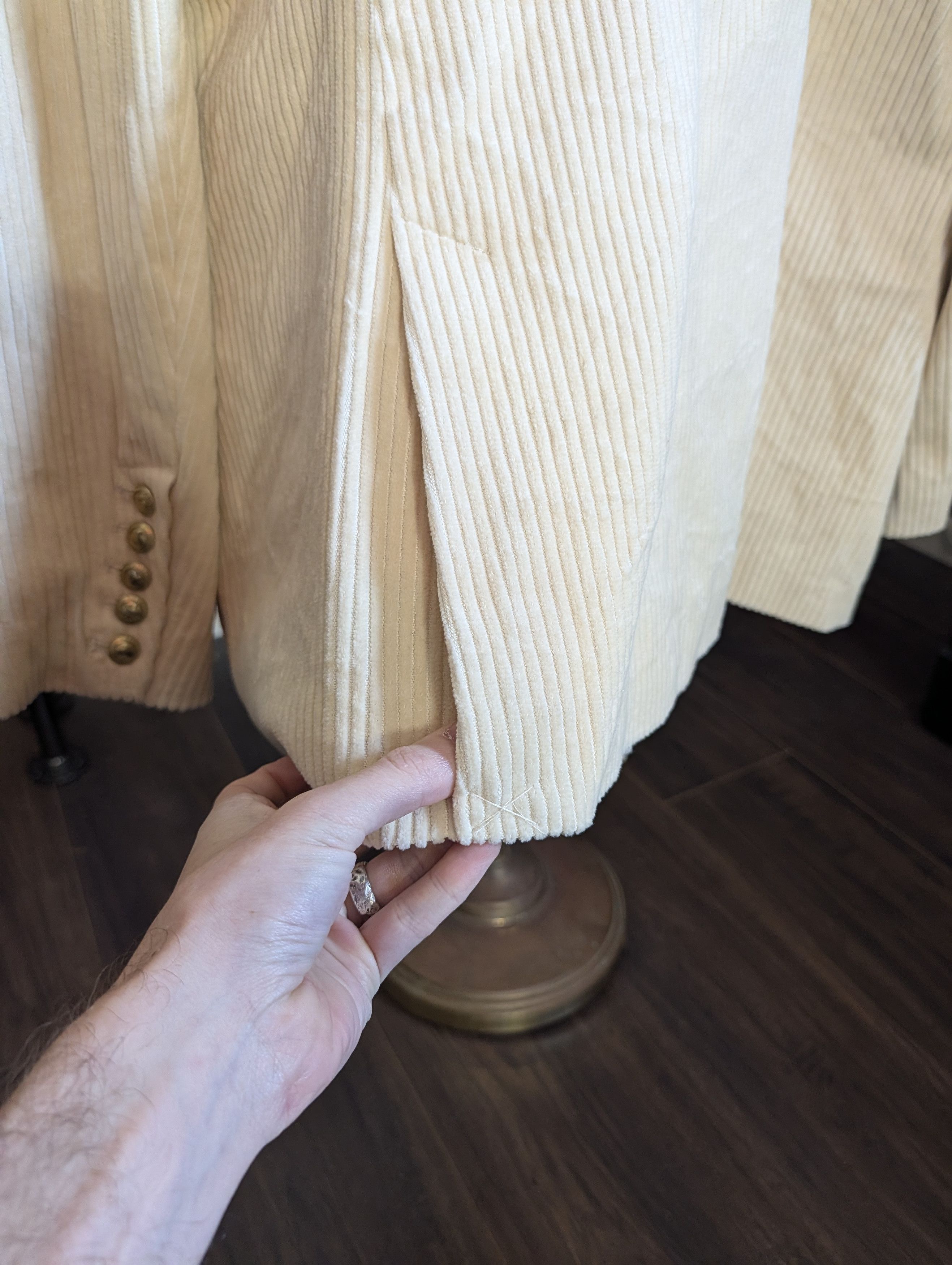 Rowing Blazers Cream corduroy gold button double breasted jacket NWT Size XL / US 12-14 / IT 48-50 - 9 Thumbnail
