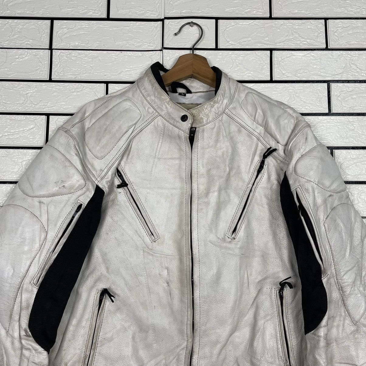 Japanese Brand White Leather Biker Jacket Size US M / EU 48-50 / 2 - 2 Thumbnail