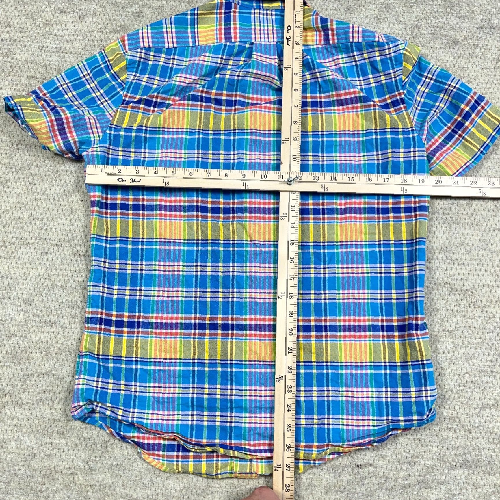 Ralph Lauren Ralph Lauren Shirt Men Small Blue Yellow Plaid Oxford Cloth Button Up Flesh Pony Size US S / EU 44-46 / 1 - 5 Thumbnail