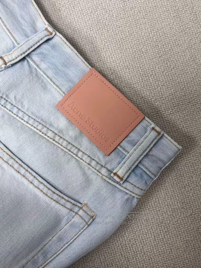 Acne Studios Acne Studios Side-Stripe Logo-Print Loose Straight-Cut Den Size US 32 / EU 48 - 3 Thumbnail