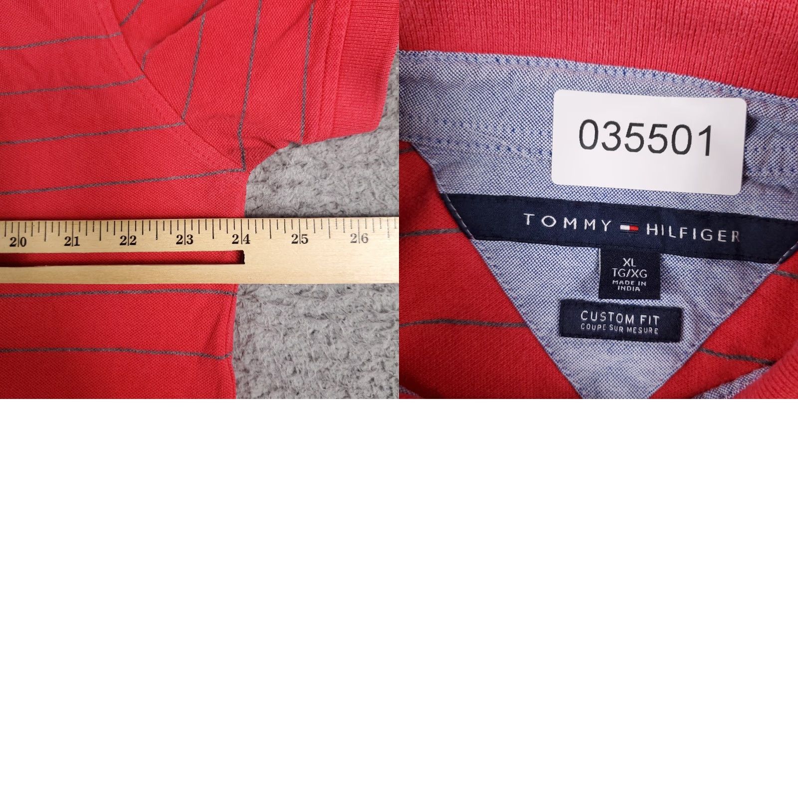 Tommy Hilfiger Tommy Hilfiger Shirt Men XL Red Striped Short Sleeve Polo Casual Size US XL / EU 56 / 4 - 8 Thumbnail