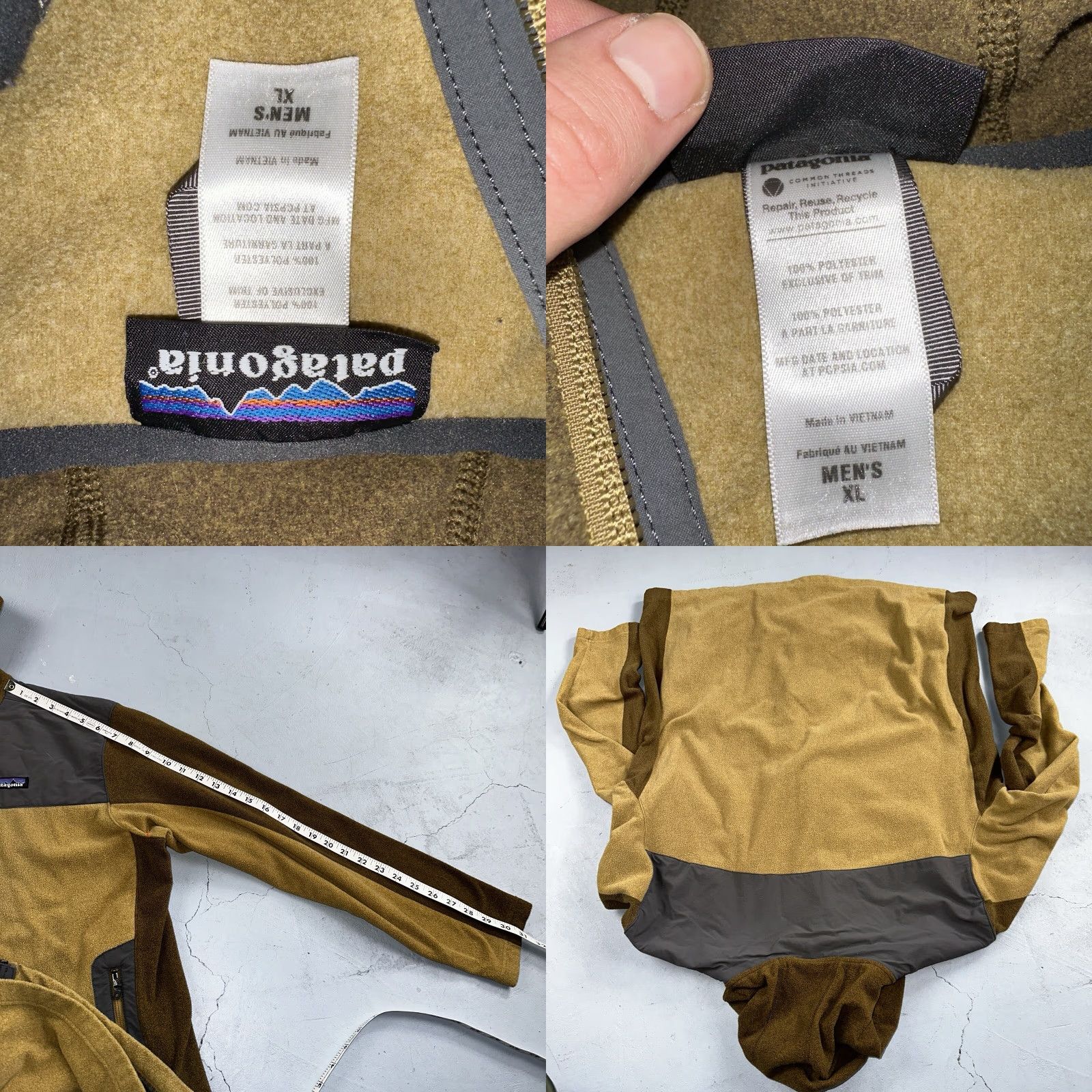 Patagonia Patagonia Jacket Men XL Tan Cedars Fleece Zip Chest Pocket Zipper Damaged Logo Embroidered Full Zip Pockets Outdoor Fall Winter Size US XL / EU 56 / 4 - 8 Thumbnail