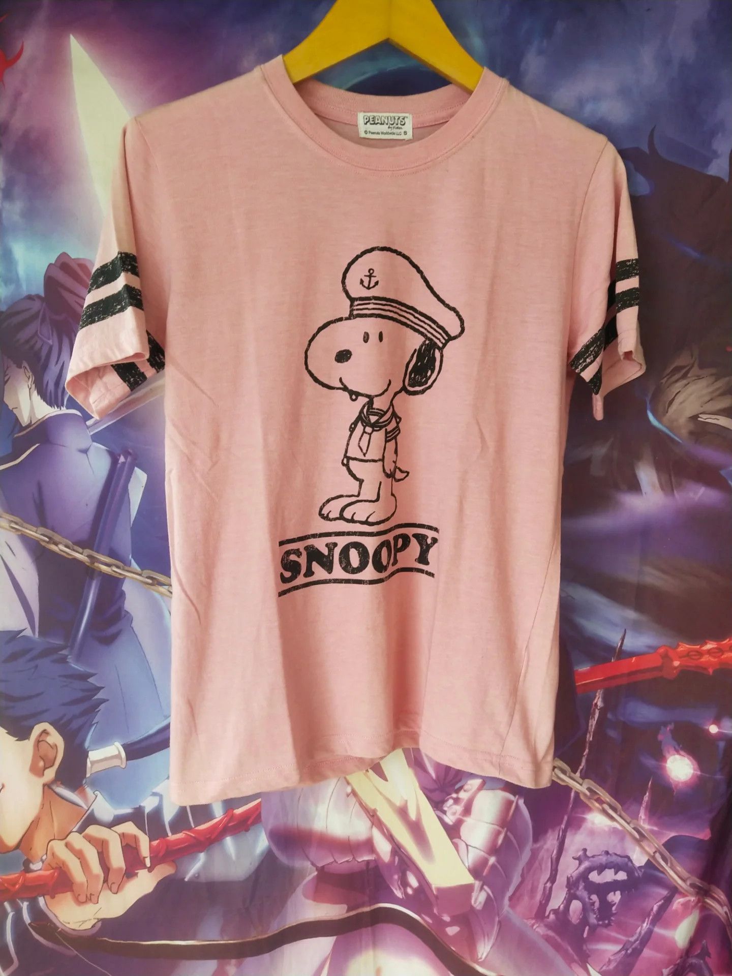 Peanuts Snoopy Peanuts Pink Marine Art Cartoon Tee Size S / US 4 / IT 40 - 1 Thumbnail