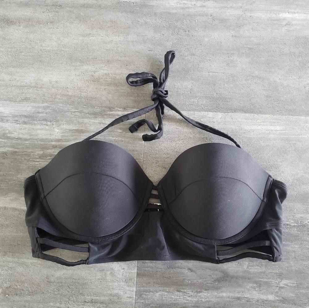 Designer Black Vented XHLN Bustier Bikini Top Size ONE SIZE - 1 Thumbnail