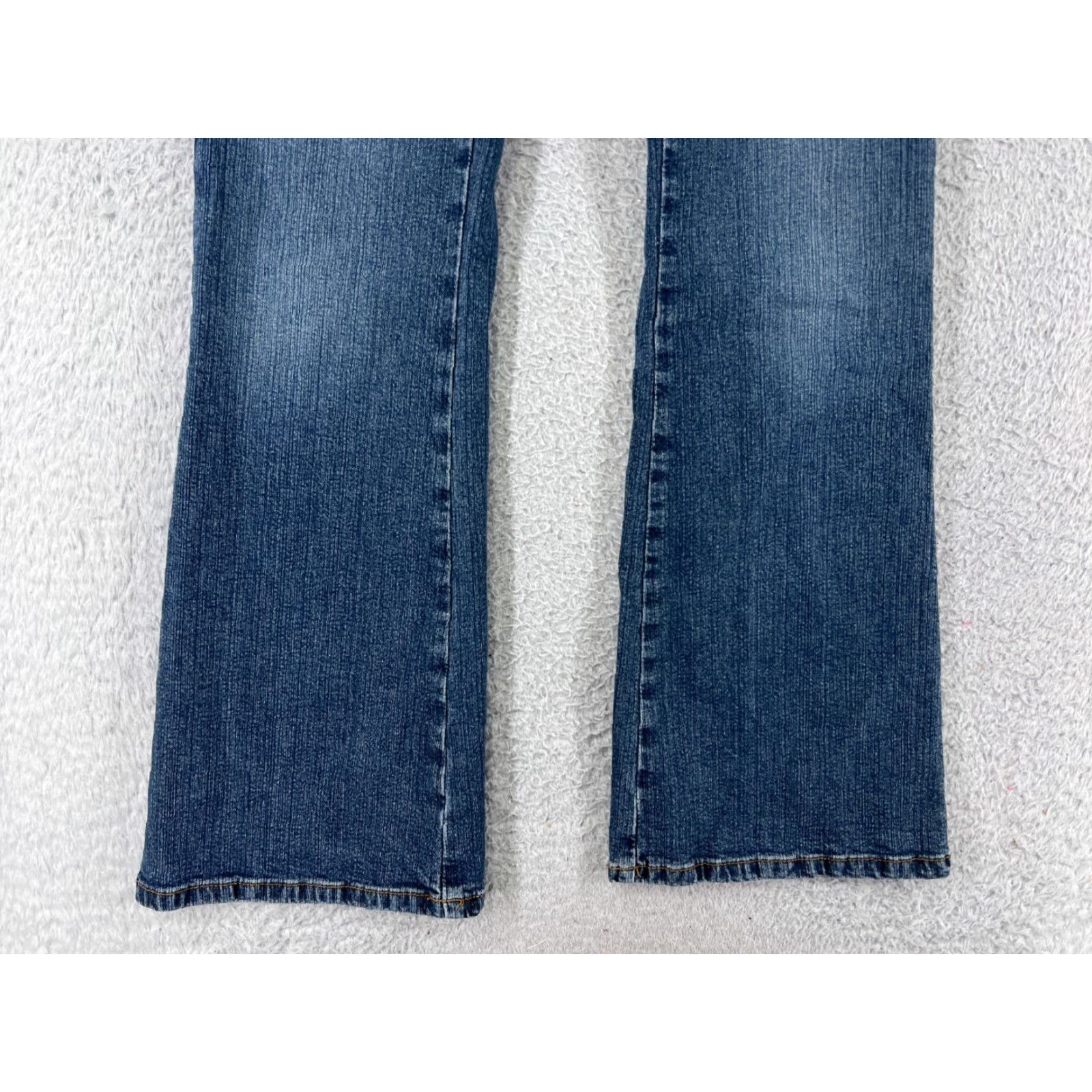 Denime SO Brand Women's Jeans Pants - Flared Low Rise Blue Denim Cotton - 7 Regular Fit Size 28" / US 6 / IT 42 - 5 Thumbnail