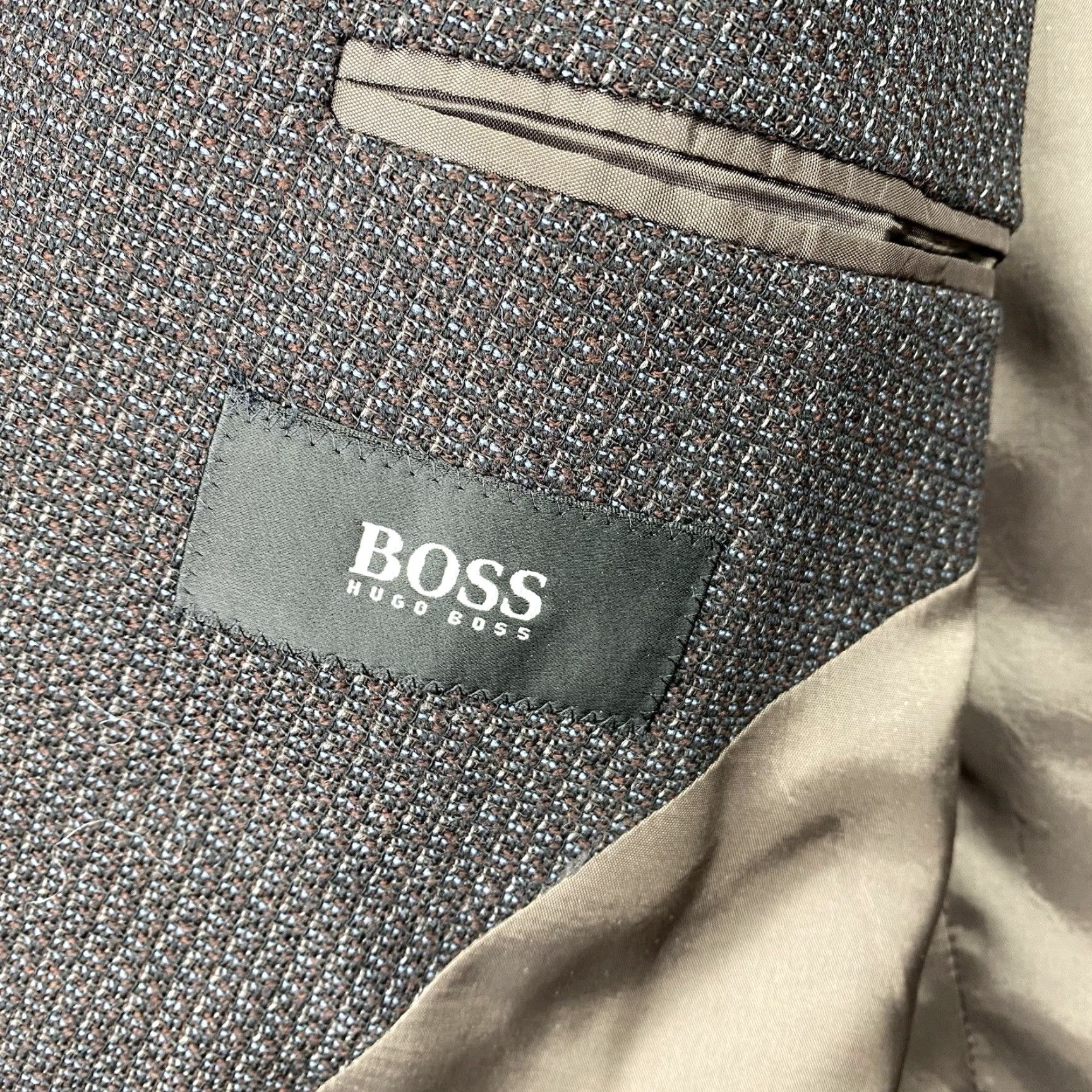 Hugo Boss HUGO BOSS Blazer Jacket Single-Breasted 3-Button Brown Wool 38R Men Vintage No Notch Lapel Size 38R - 3 Thumbnail