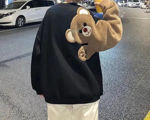 VIBE Teddy Bear Harajuku Cartoon y2k style sweatshirt hoodie Size US M / EU 48-50 / 2 - 1 Thumbnail