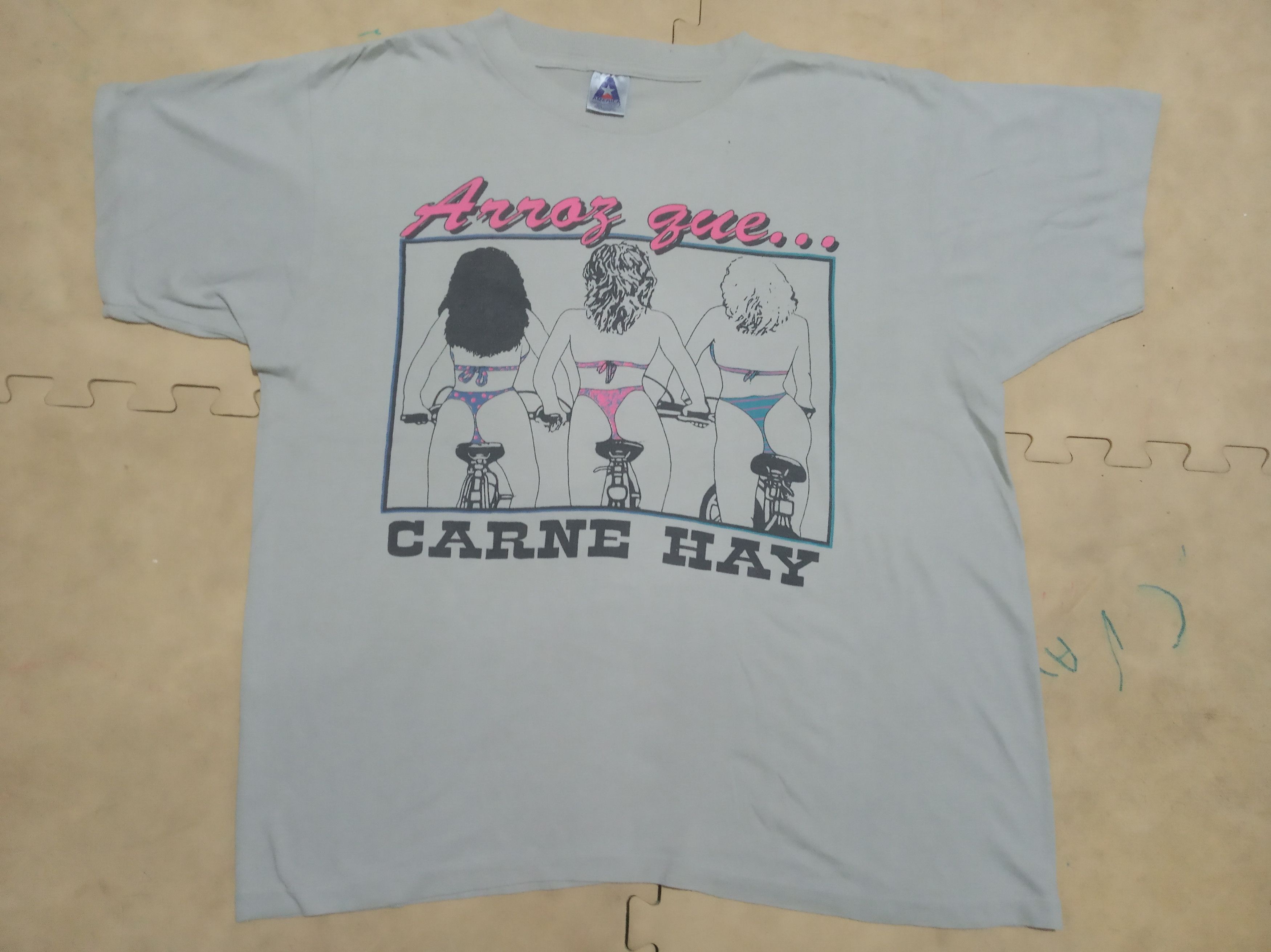 Vintage 80s Arroz Que Carne Hay Size US XL / EU 56 / 4 - 1 Thumbnail